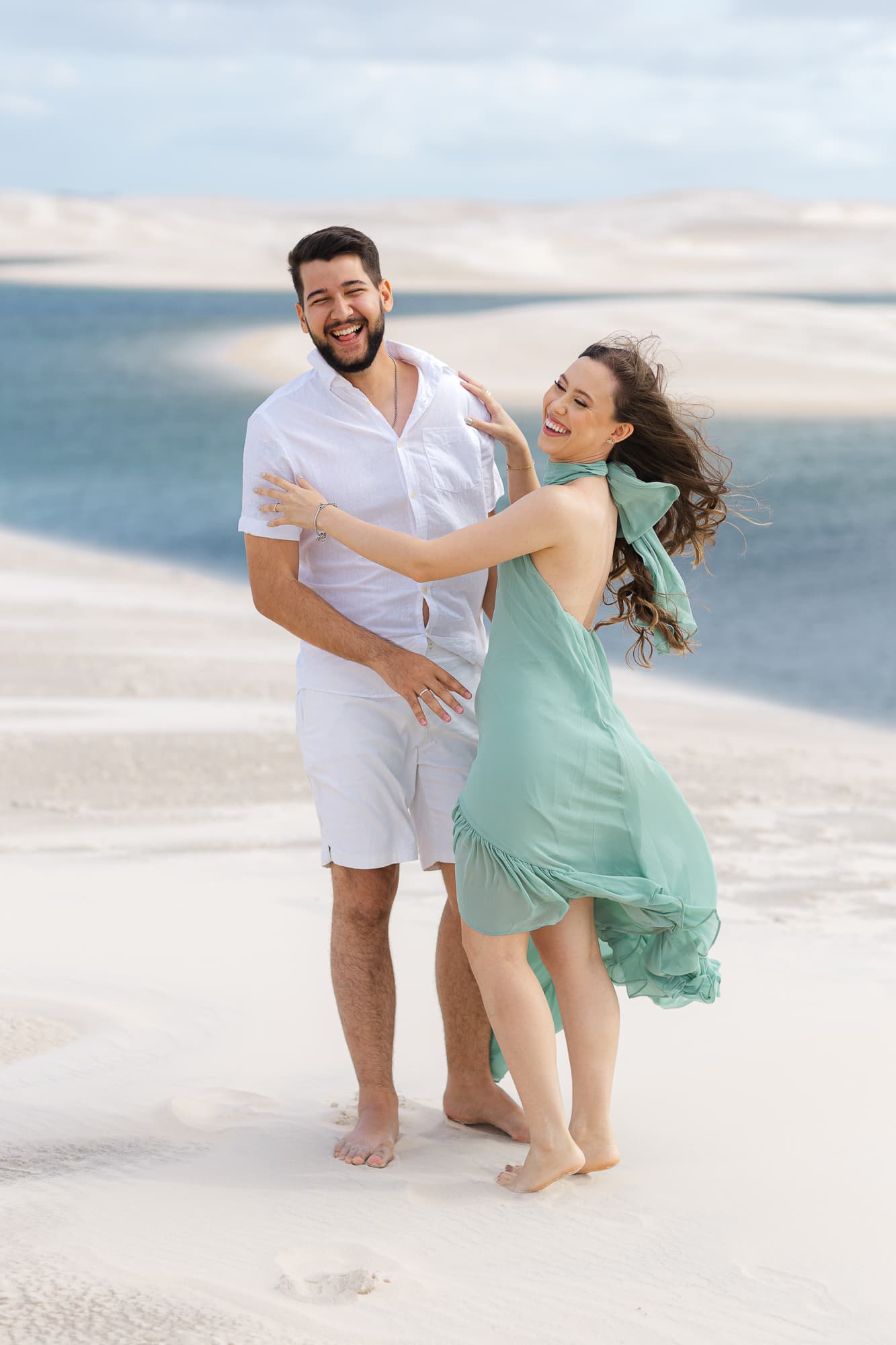 Amanda e Guilherme, close romântico do casal, Santo Amaro, Lençóis Maranhenses