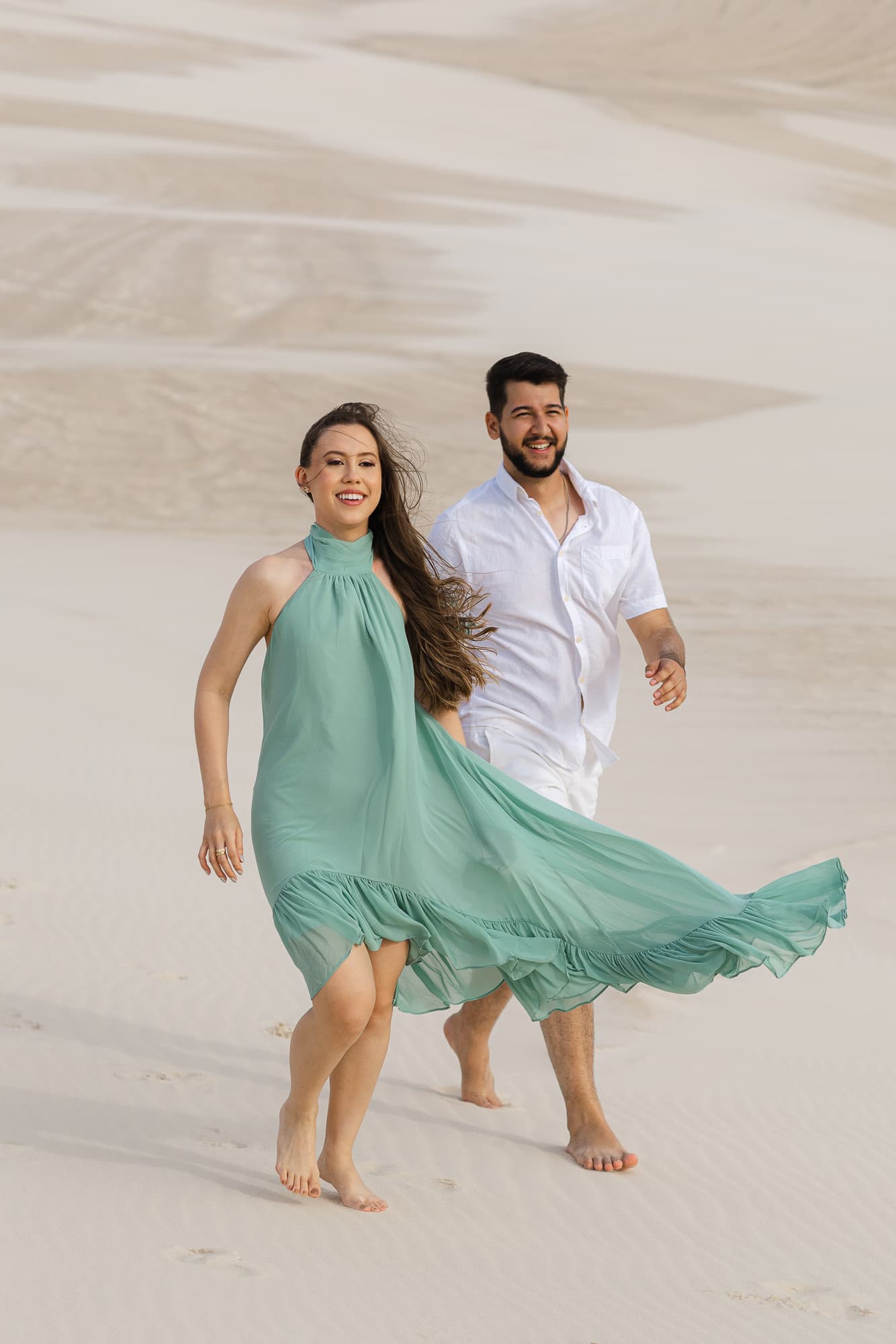 Amanda e Guilherme, momento espontâneo do casal, Santo Amaro, Lençóis Maranhenses