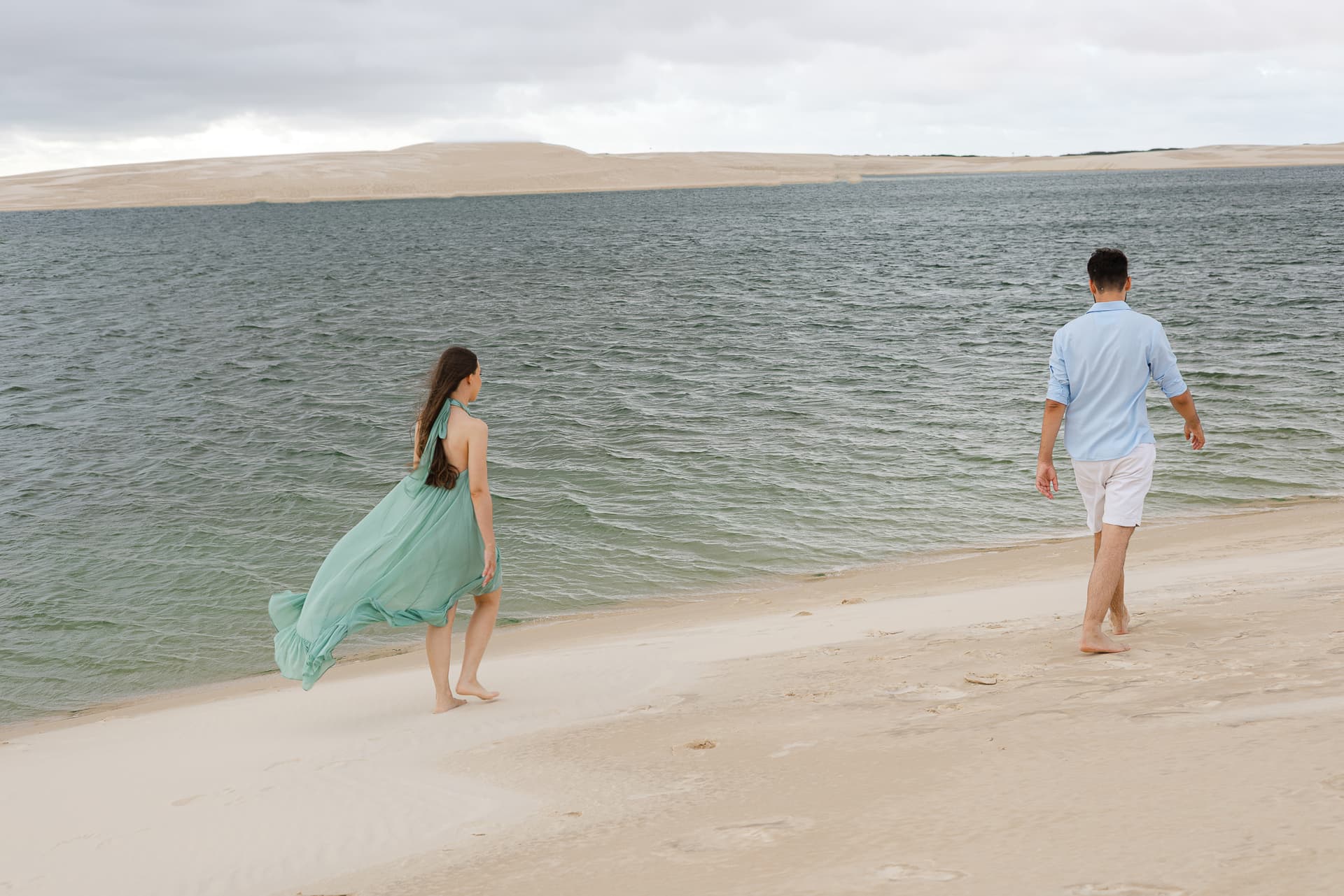 Amanda e Guilherme, momento espontâneo do casal, Santo Amaro, Lençóis Maranhenses