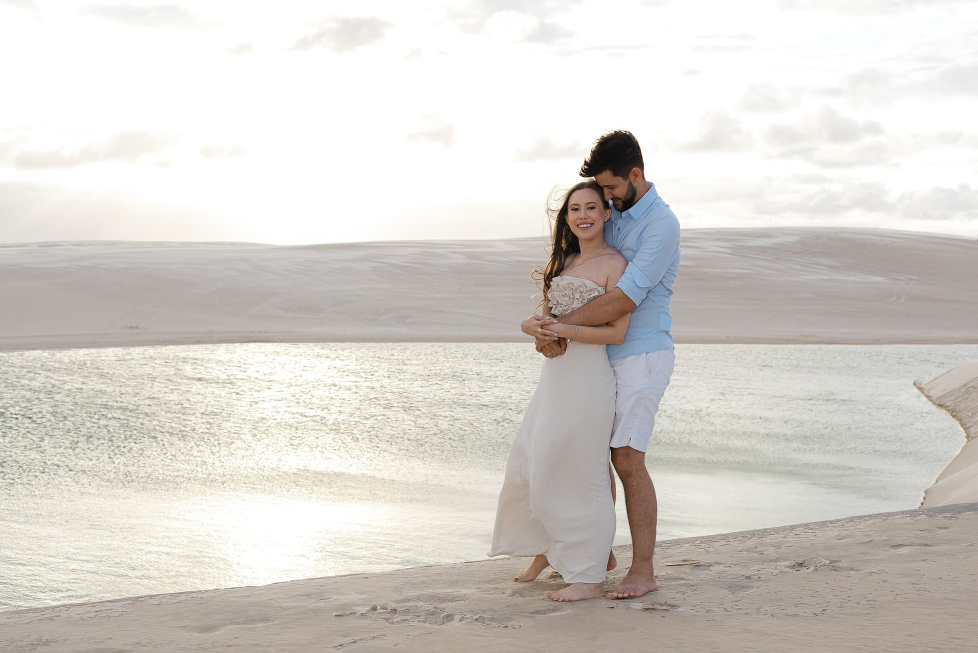 Amanda e Guilherme, close romântico do casal, Santo Amaro, Lençóis Maranhenses