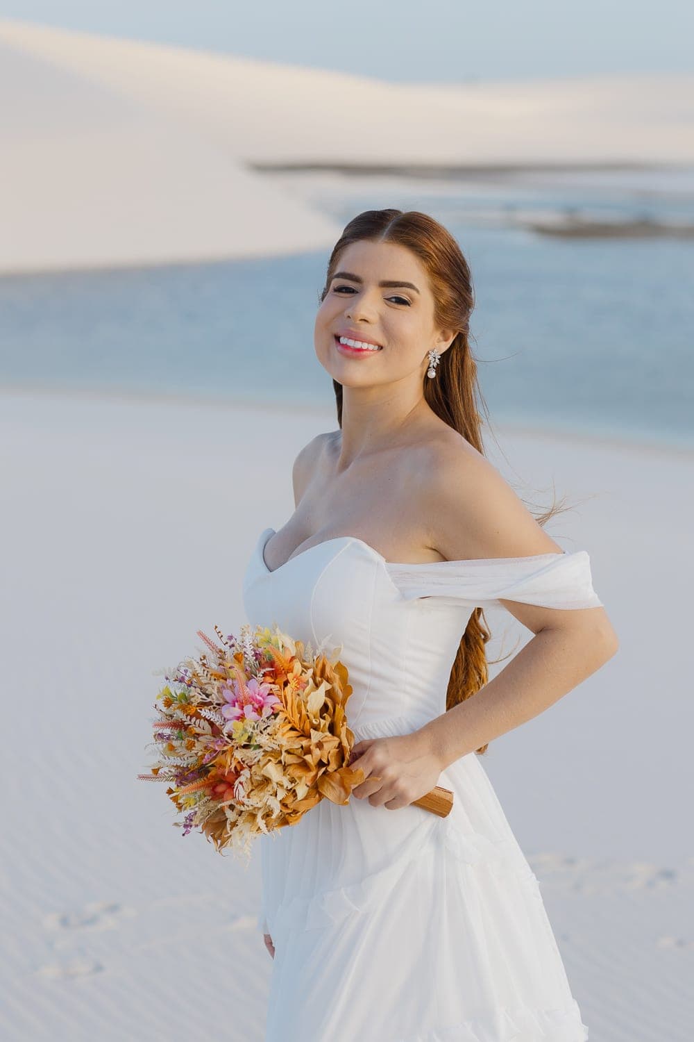 Bethanya e Dyhego, beijo ao pôr do sol nas dunas, Santo Amaro, Lençóis Maranhenses