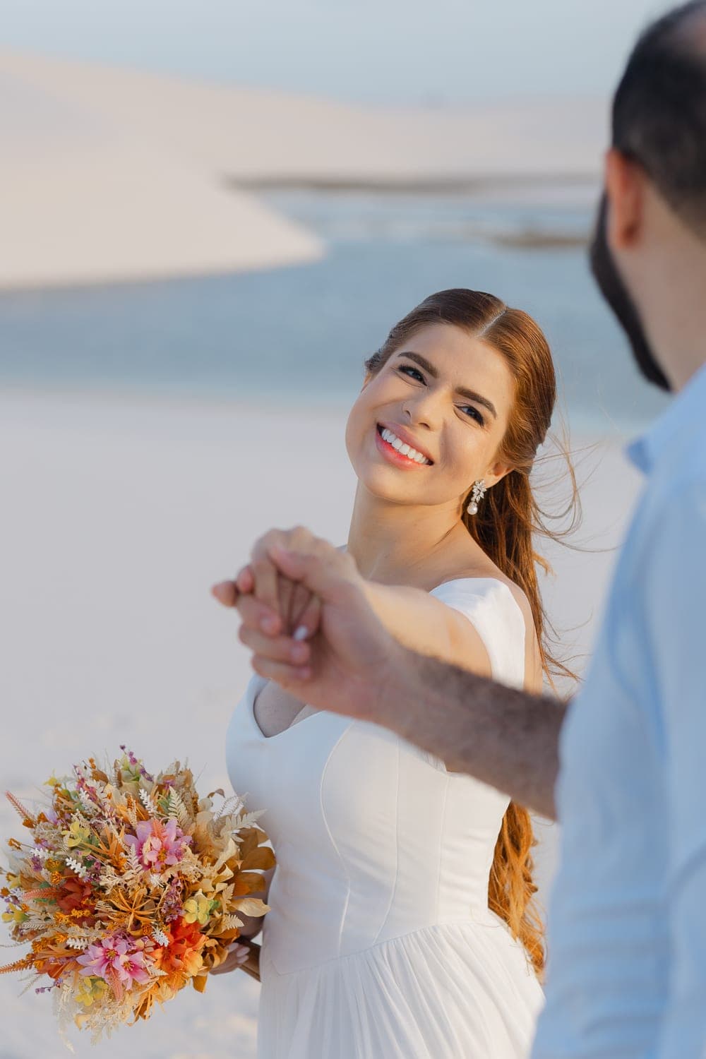 Bethanya e Dyhego, casal nas lagoas azuis, Santo Amaro, Lençóis Maranhenses