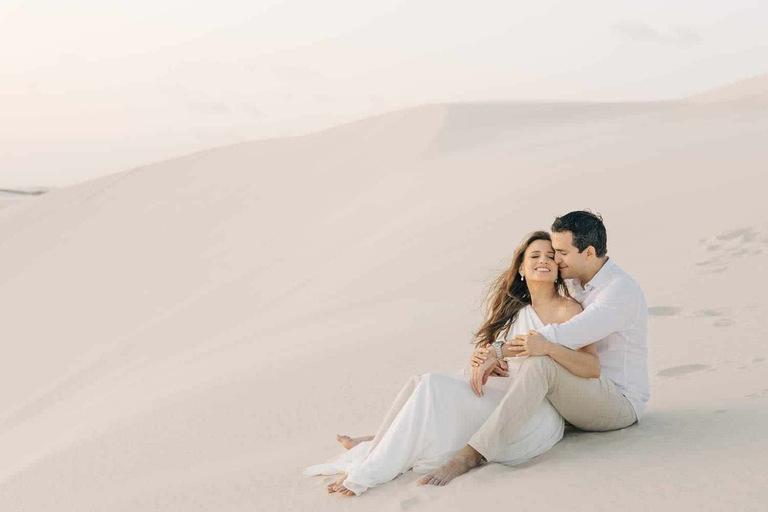 Estefânia e Daniel, close romântico do casal, Santo Amaro, Lençóis Maranhenses
