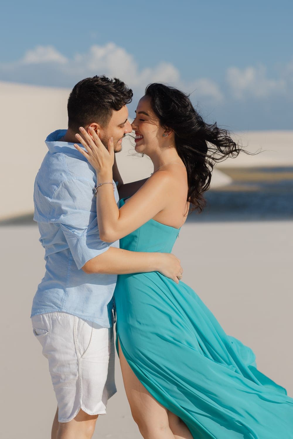 Fernanda e Felipe, casal nas lagoas azuis, Barreirinhas, Lençóis Maranhenses