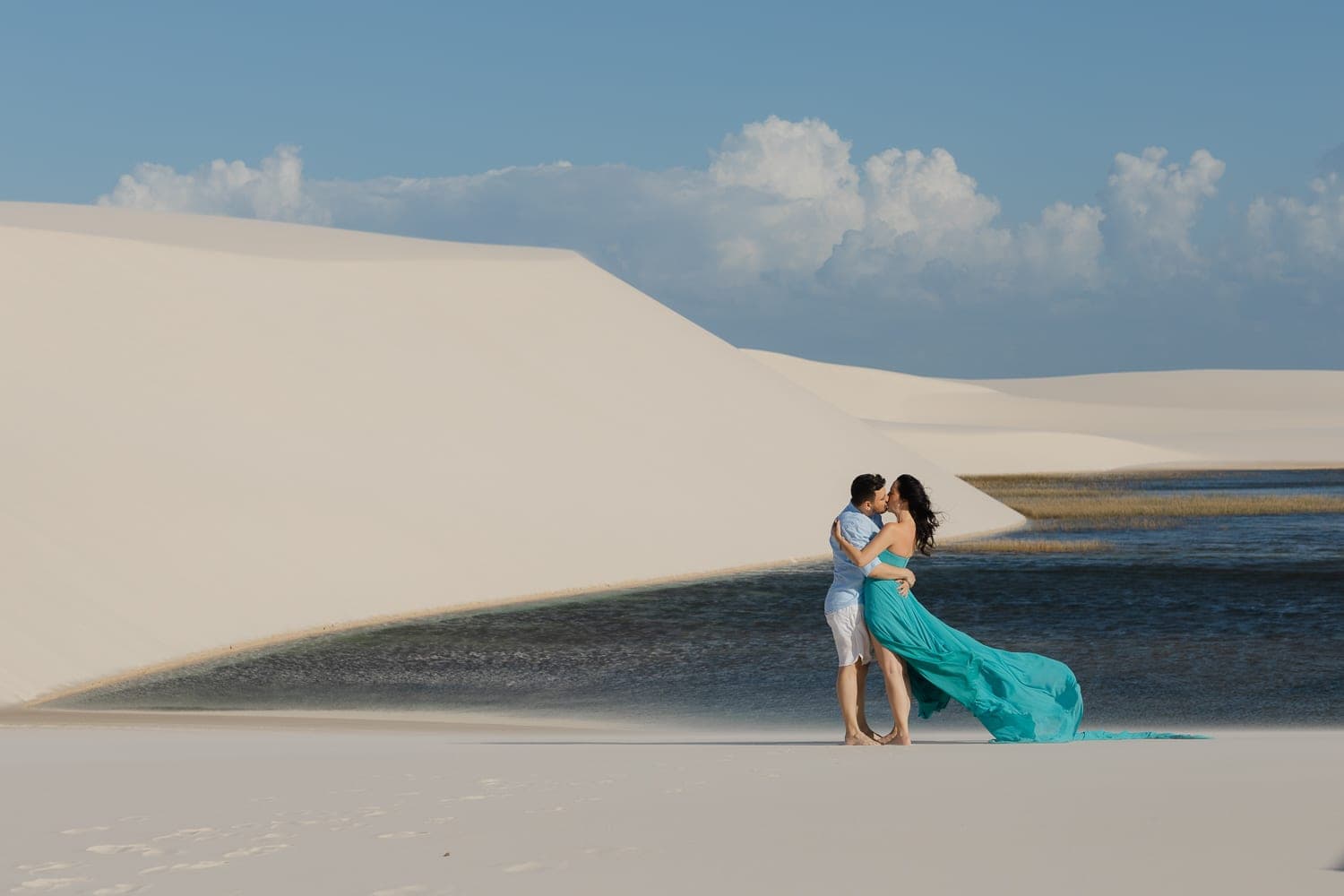Fernanda e Felipe, momento espontâneo do casal, Barreirinhas, Lençóis Maranhenses