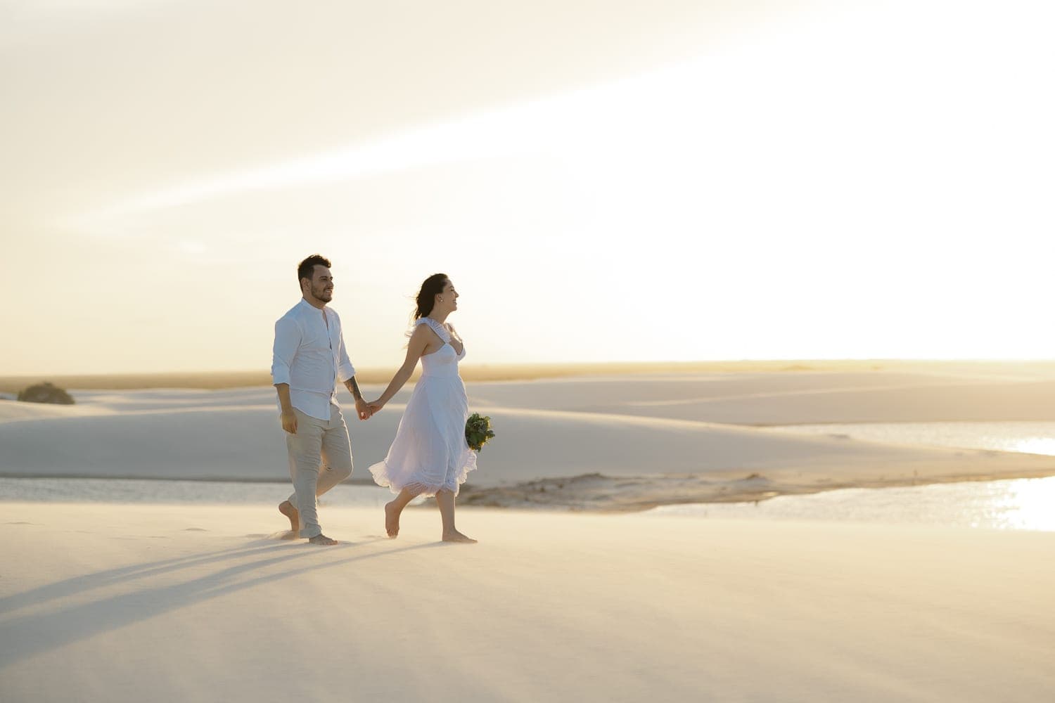 Fernanda e Felipe, momento espontâneo do casal, Barreirinhas, Lençóis Maranhenses