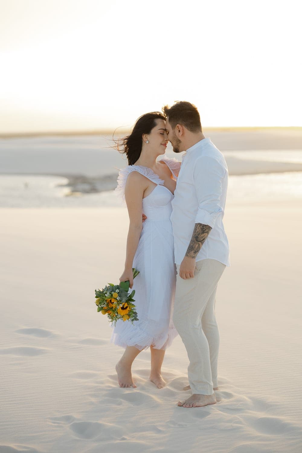 Fernanda e Felipe, retrato ao ar livre nos Lençóis, Barreirinhas, Lençóis Maranhenses