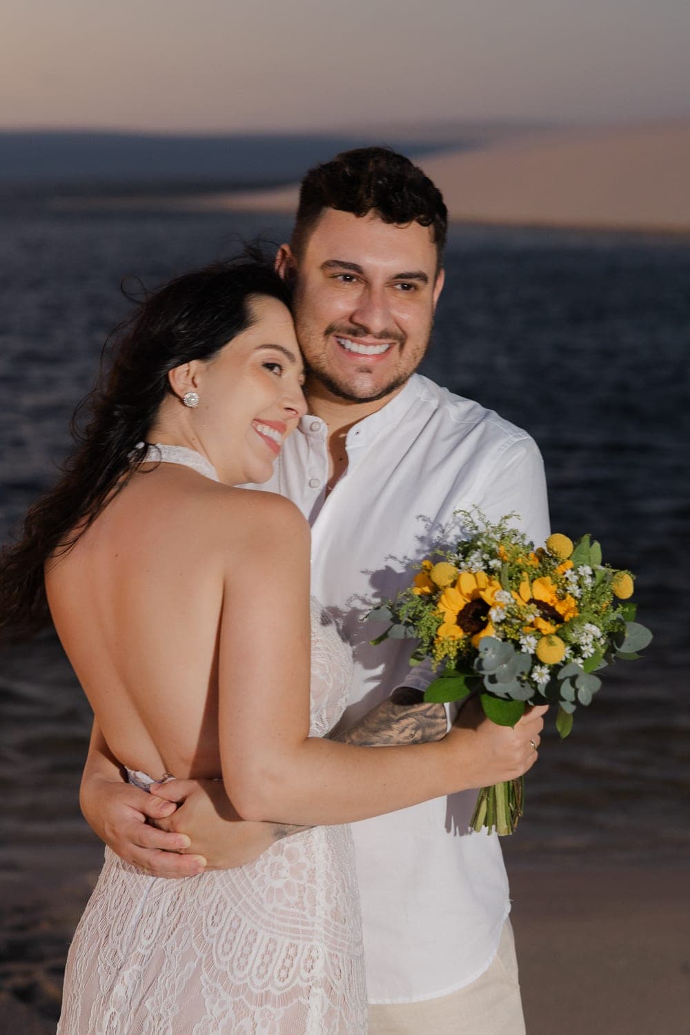 Fernanda e Felipe, retrato nas lagoas cristalinas, Barreirinhas, Lençóis Maranhenses