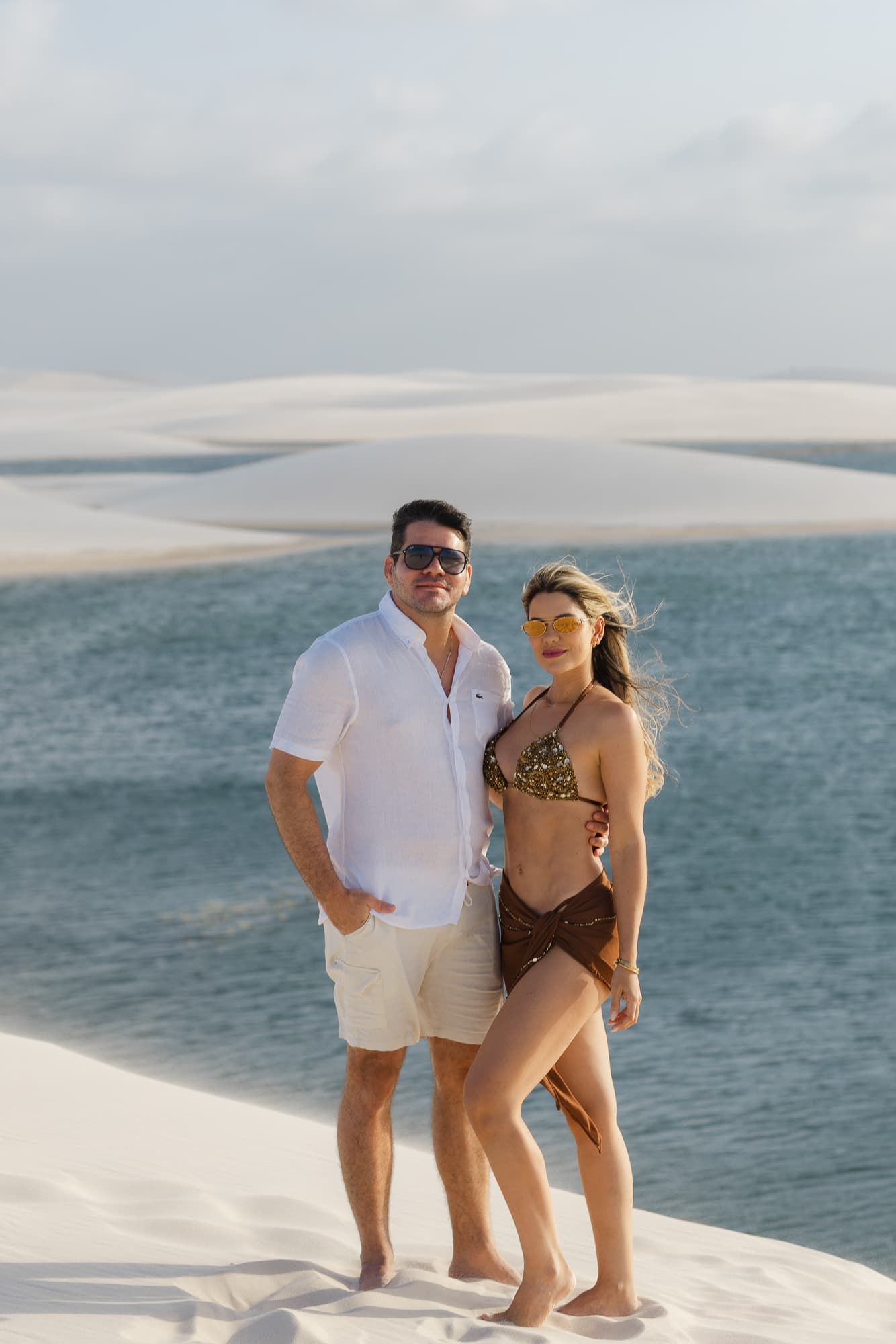 Jéssica e Vitor, retrato ao ar livre nos Lençóis, Santo Amaro, Lençóis Maranhenses