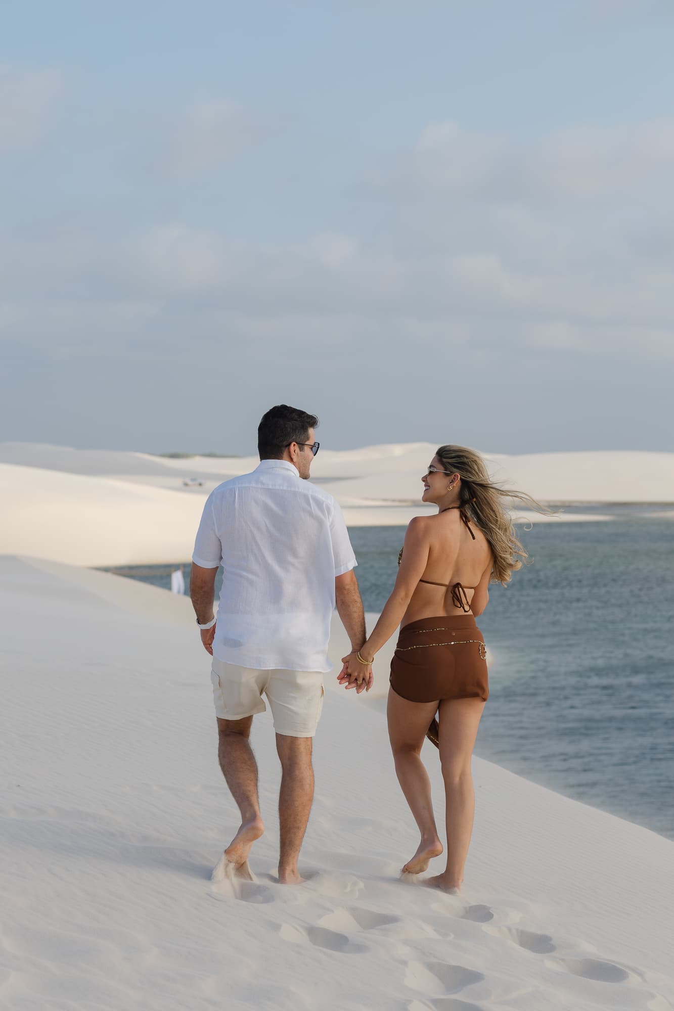 Jéssica e Vitor, retrato nas lagoas cristalinas, Santo Amaro, Lençóis Maranhenses