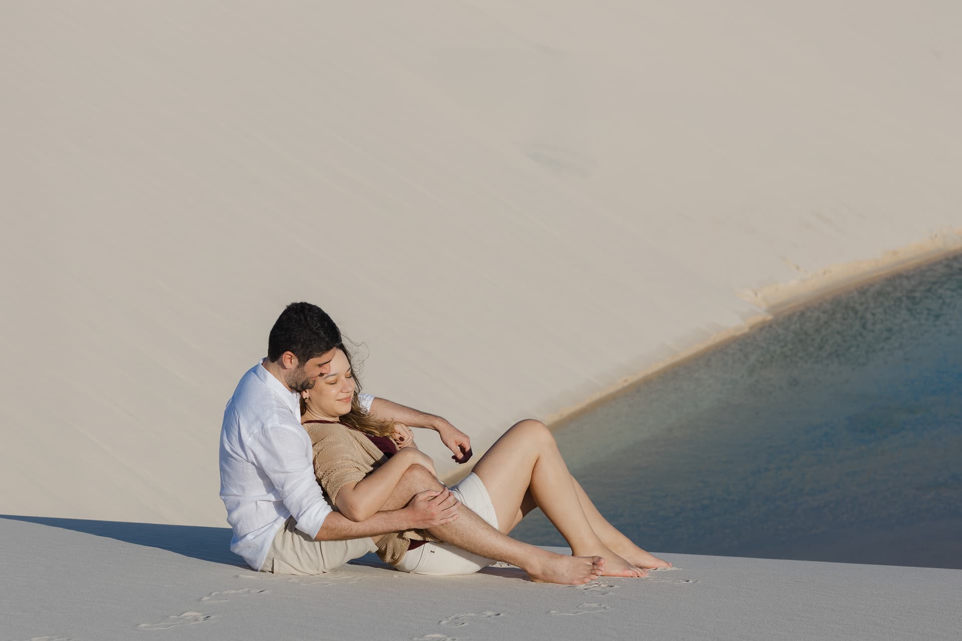Júlia e Guilherme, retrato nas lagoas cristalinas, Atins, Lençóis Maranhenses