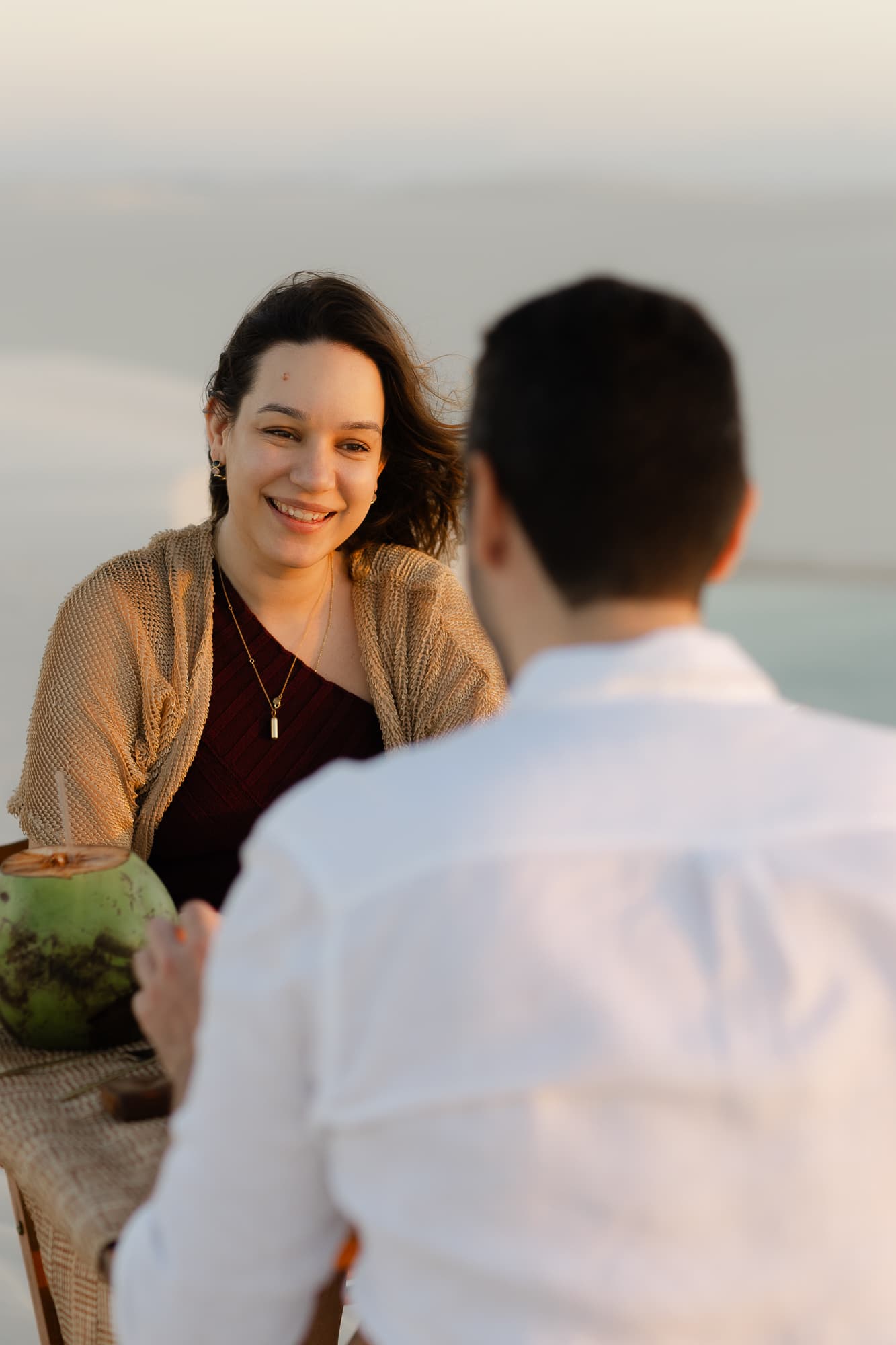 Júlia e Guilherme, silhueta ao entardecer, Atins, Lençóis Maranhenses