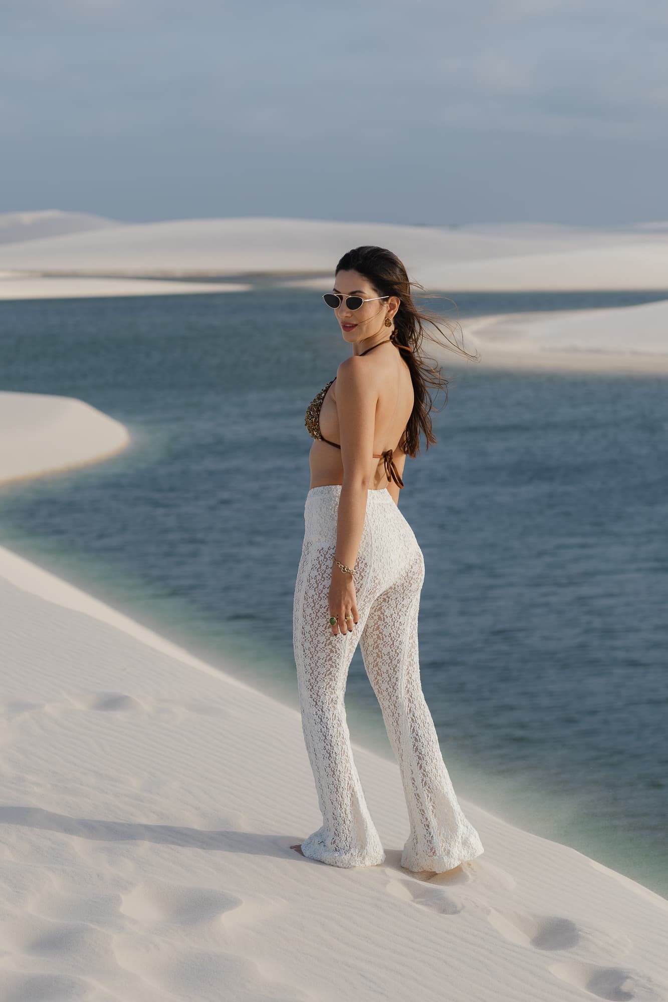 Lívia e José, casal nas lagoas azuis, Santo Amaro, Lençóis Maranhenses