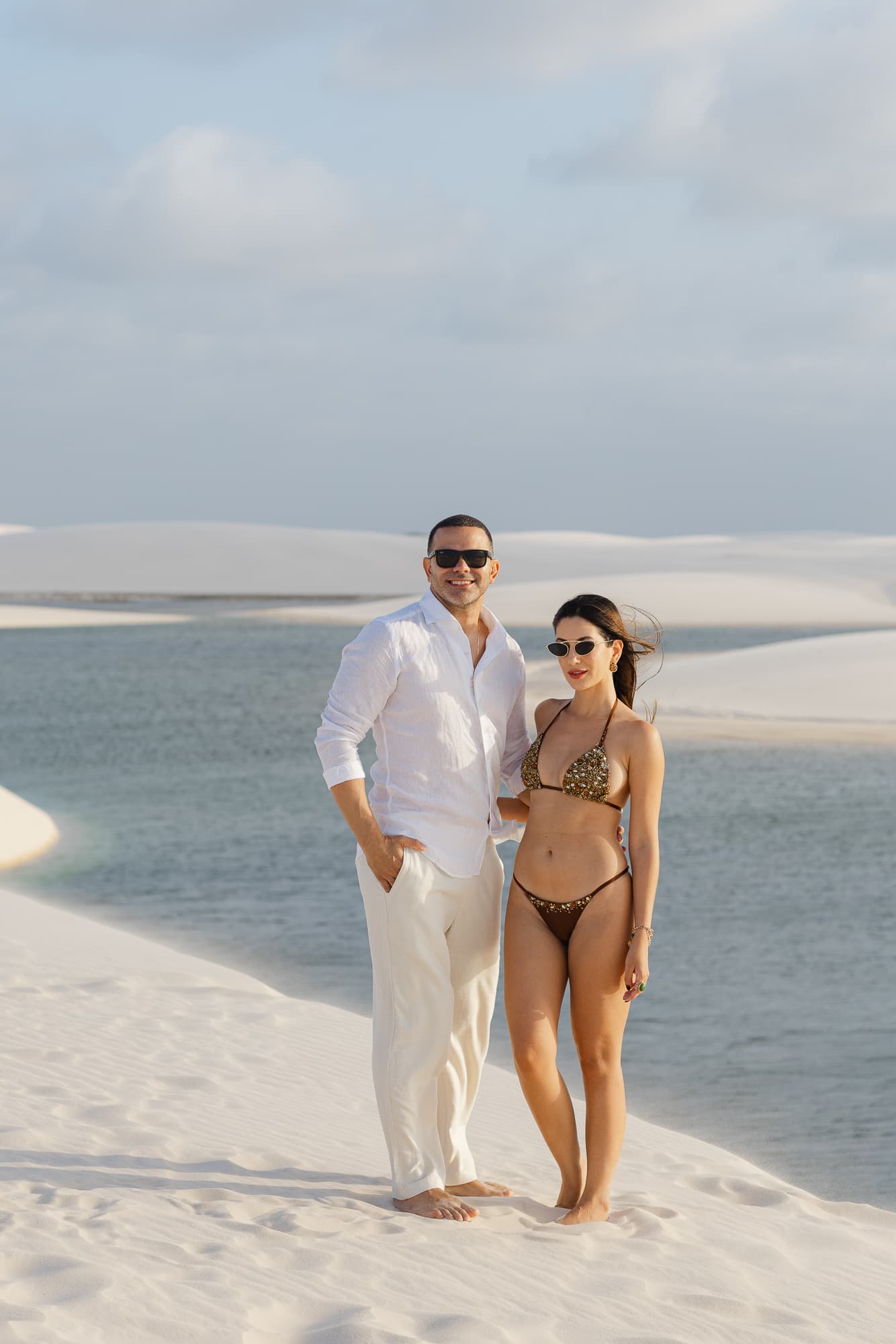 Lívia e José, retrato nas lagoas cristalinas, Santo Amaro, Lençóis Maranhenses