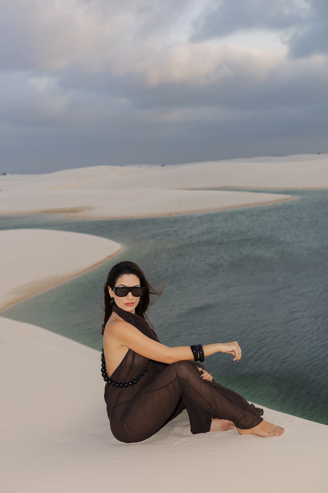 Lívia e José, retrato nas lagoas cristalinas, Santo Amaro, Lençóis Maranhenses