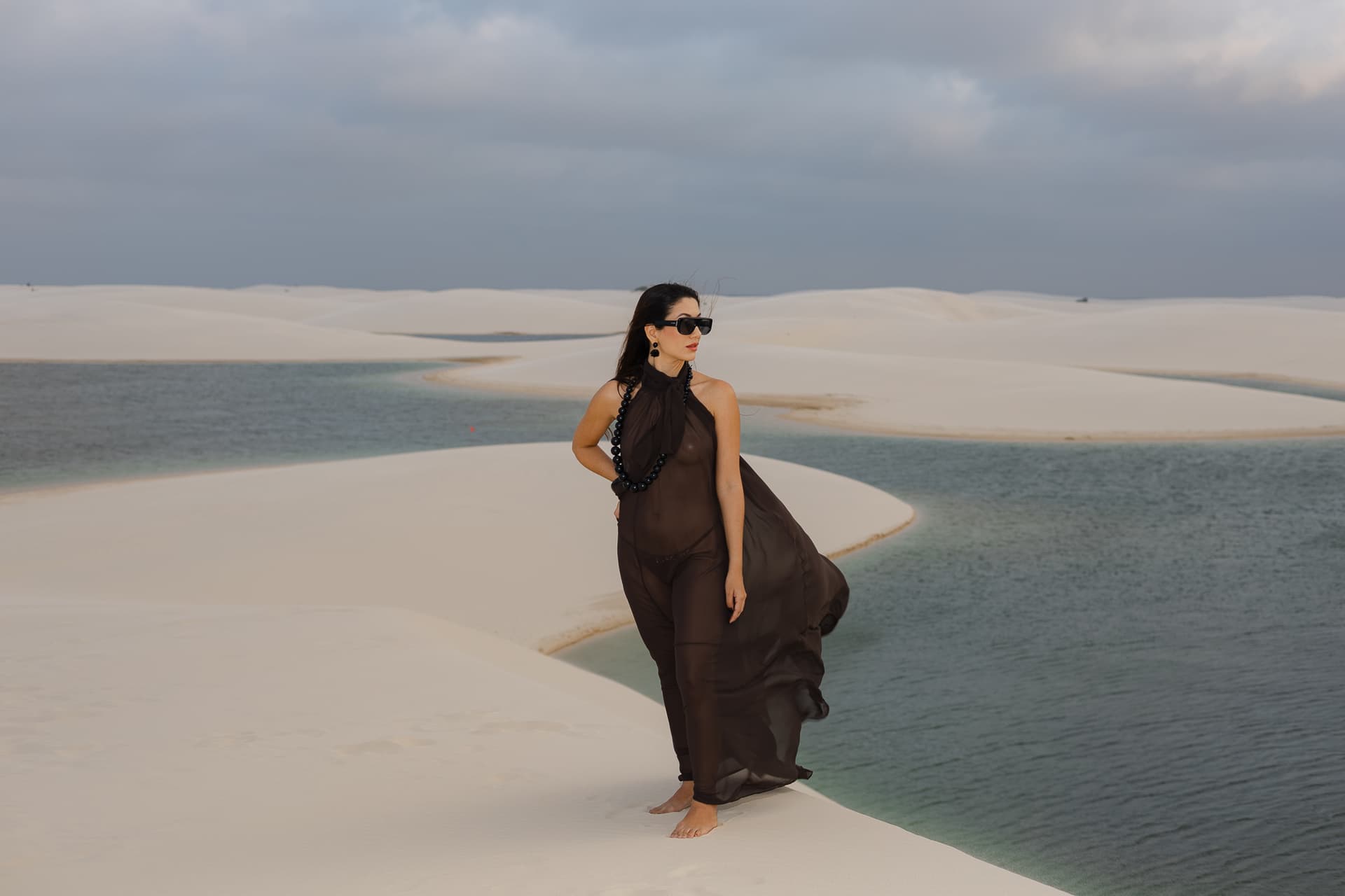Lívia e José, casal nas lagoas azuis, Santo Amaro, Lençóis Maranhenses