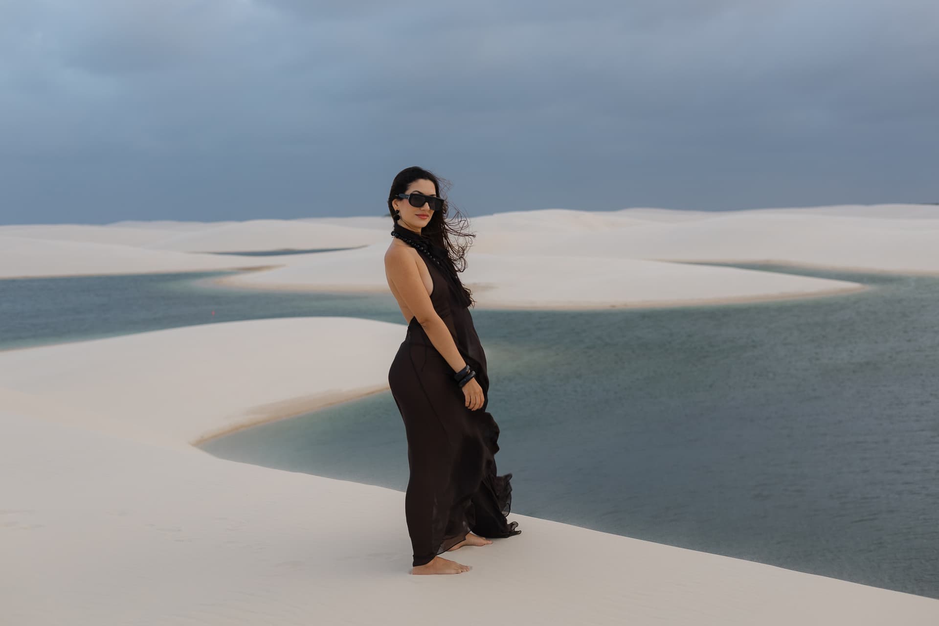 Lívia e José, retrato nas lagoas cristalinas, Santo Amaro, Lençóis Maranhenses