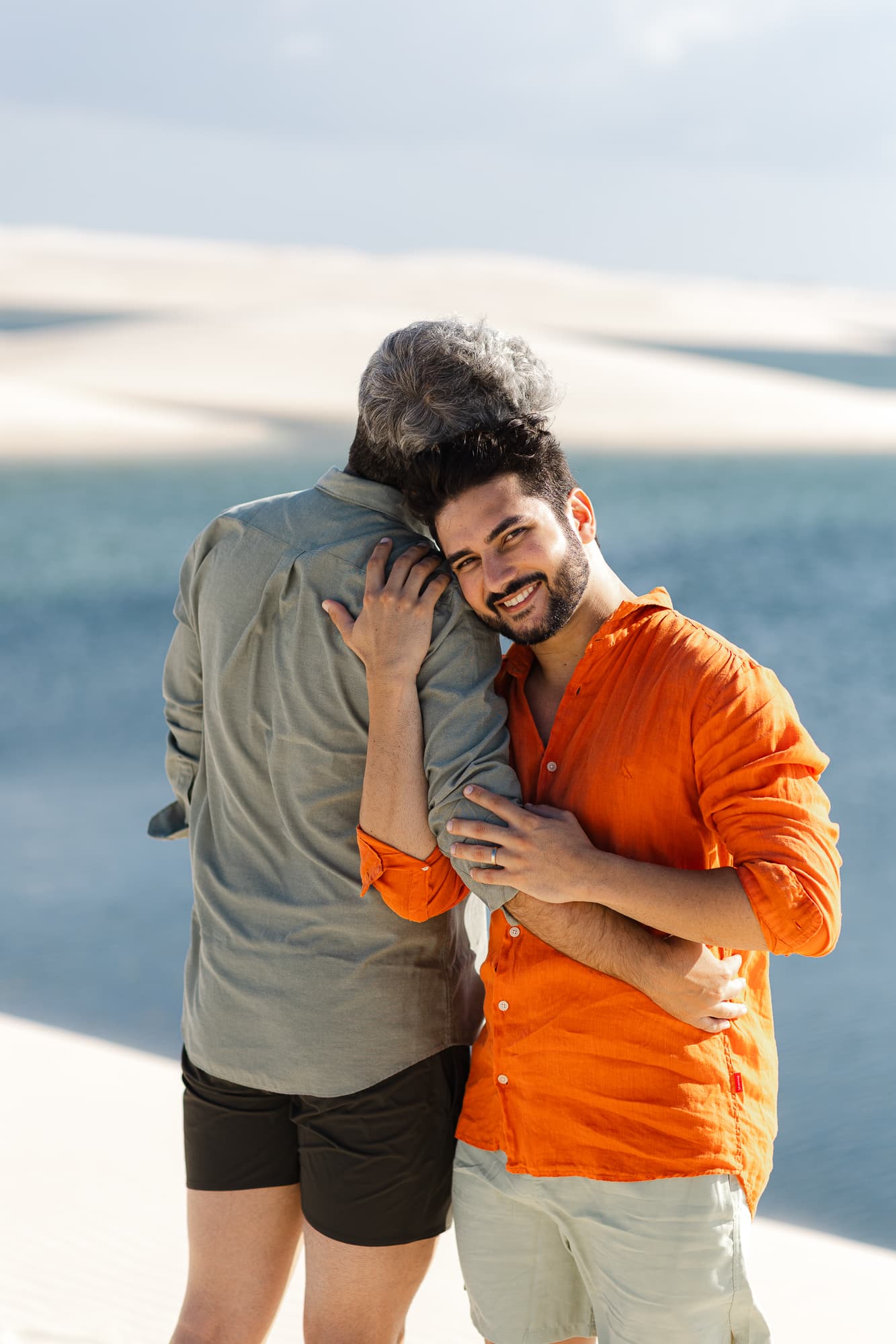 Marcos e Victor, retrato nas lagoas cristalinas, Santo Amaro, Lençóis Maranhenses