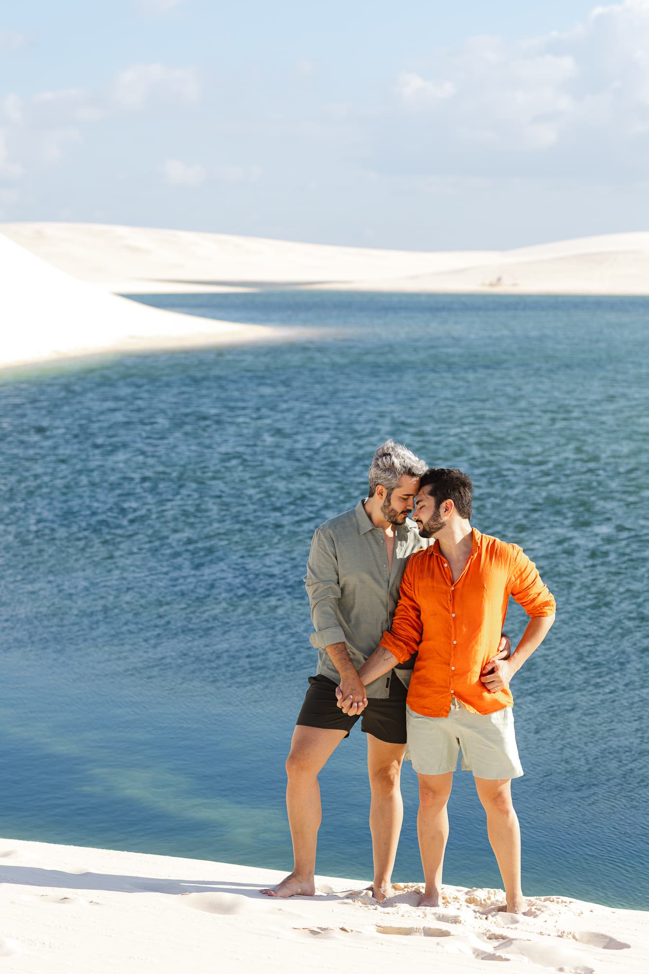 Marcos e Victor, casal nas lagoas azuis, Santo Amaro, Lençóis Maranhenses