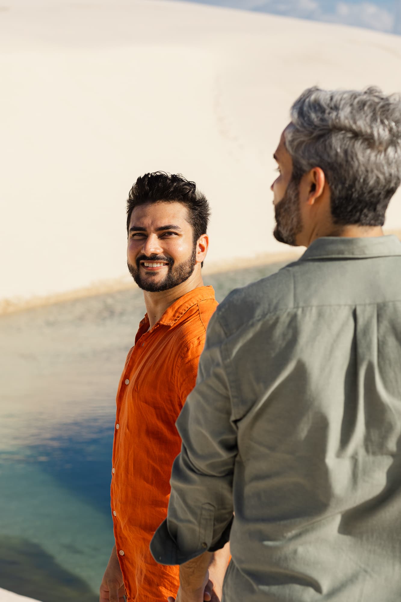 Marcos e Victor, retrato nas lagoas cristalinas, Santo Amaro, Lençóis Maranhenses