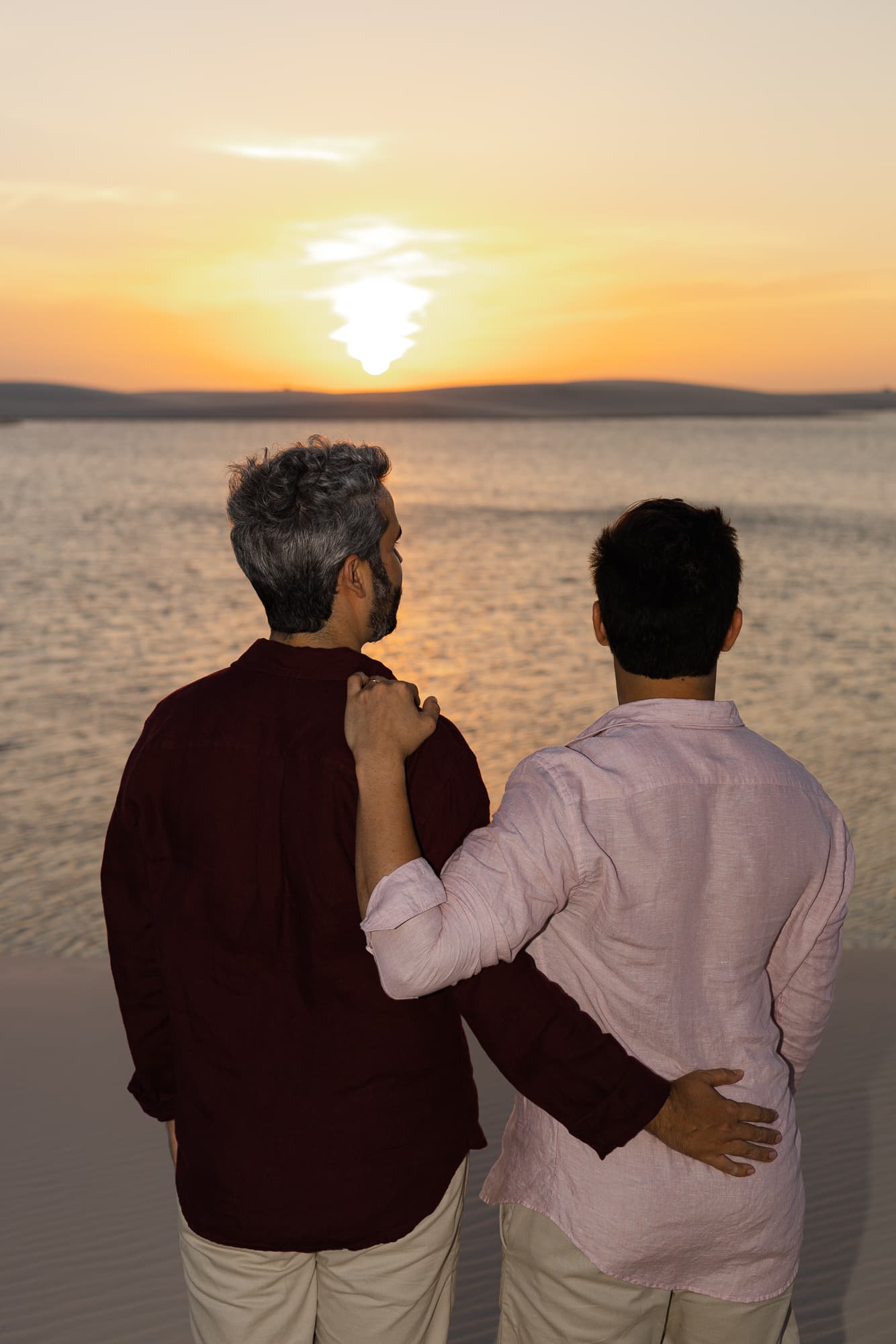 Marcos e Victor, casal nas lagoas azuis, Santo Amaro, Lençóis Maranhenses