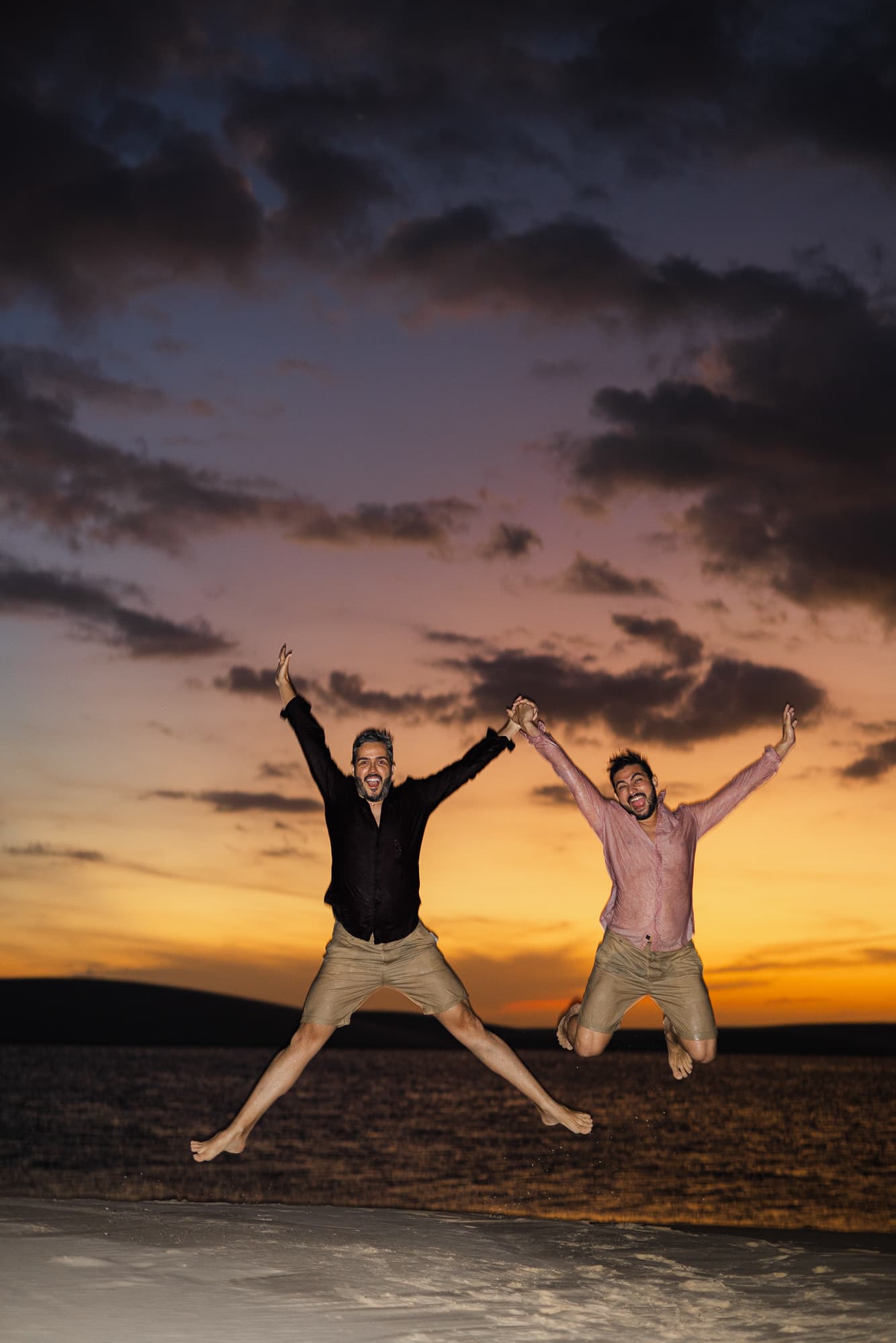 Marcos e Victor, retrato nas lagoas cristalinas, Santo Amaro, Lençóis Maranhenses