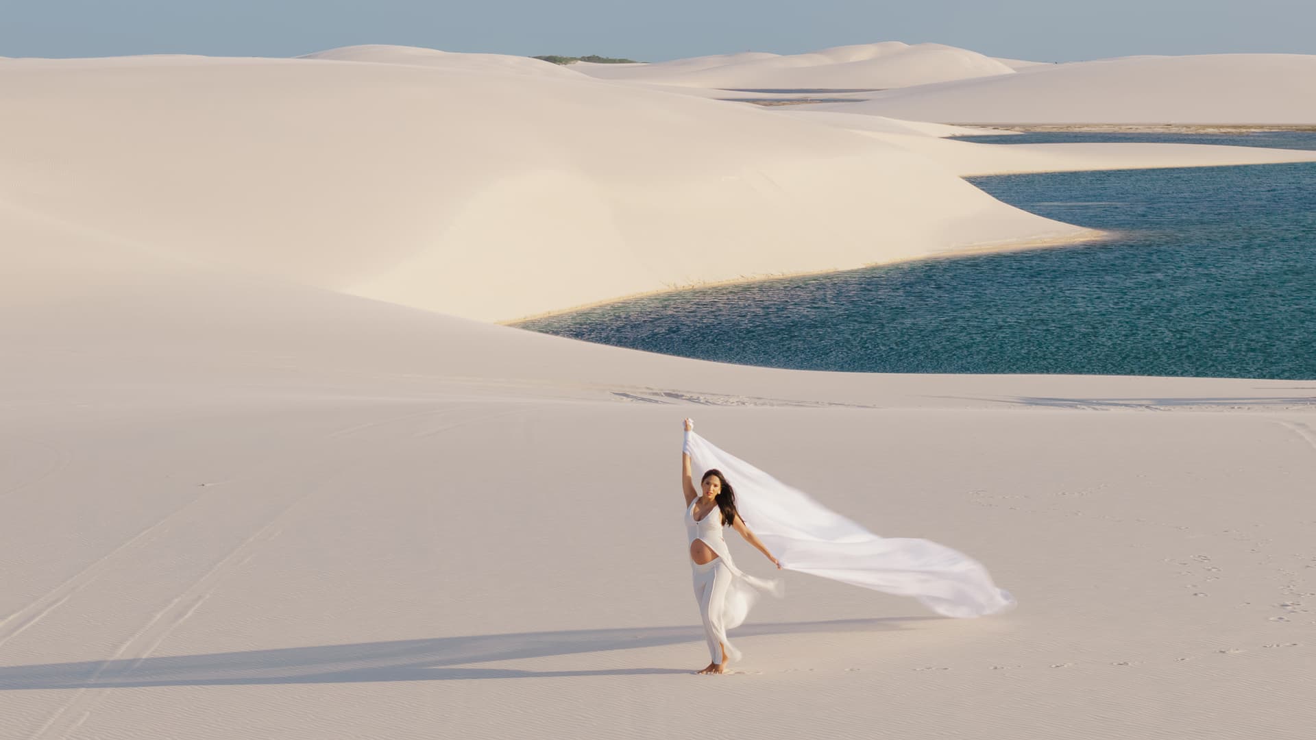 Maria Clara e José Emídio, ensaio gestante nas dunas, Santo Amaro, Lençóis Maranhenses