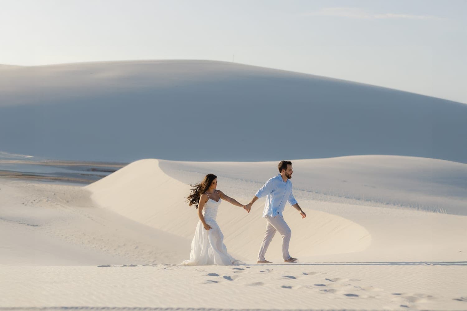 Mariana e Robson, retrato nas lagoas cristalinas, Santo Amaro, Lençóis Maranhenses