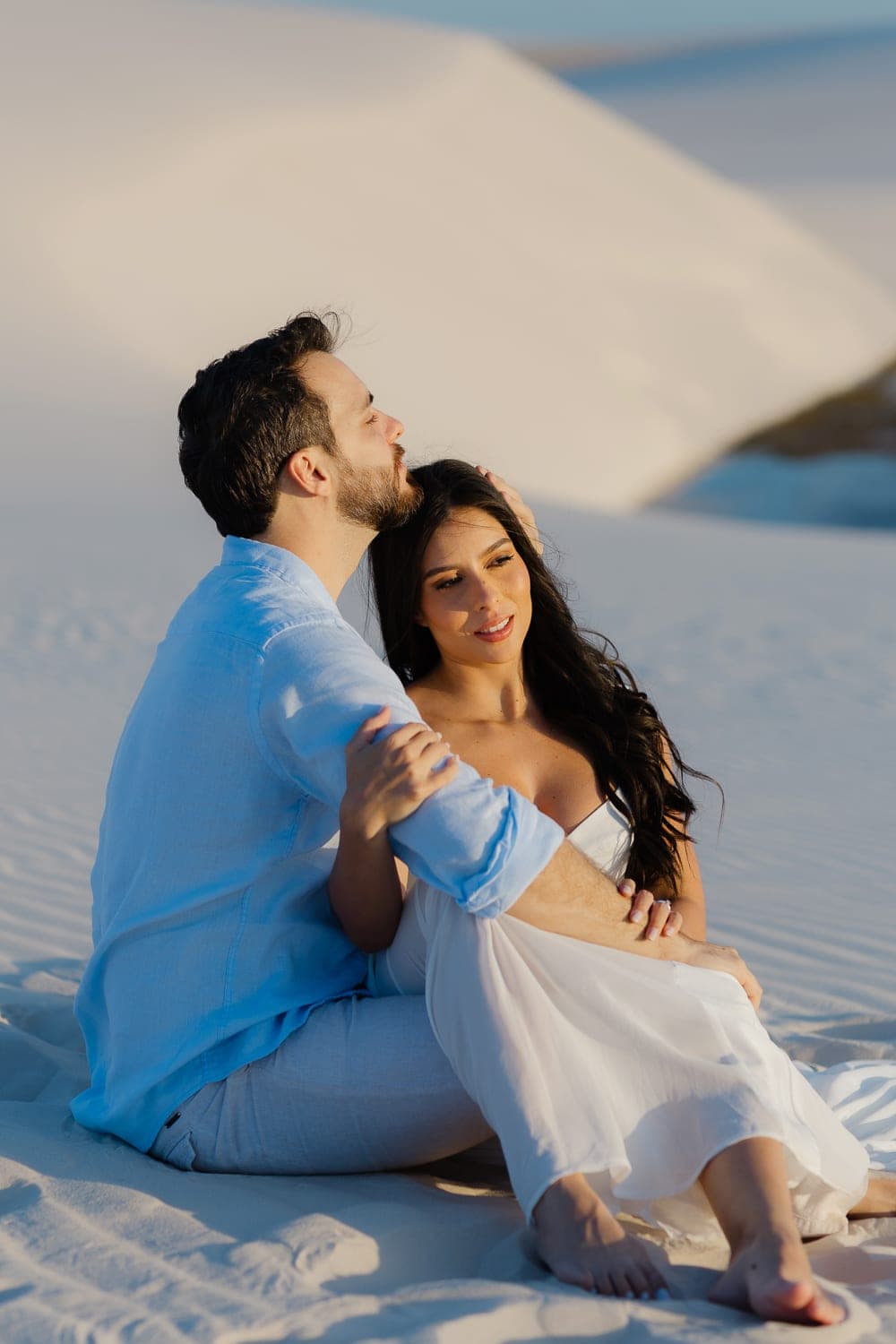 Mariana e Robson, ensaio fotográfico nas dunas brancas, Santo Amaro, Lençóis Maranhenses