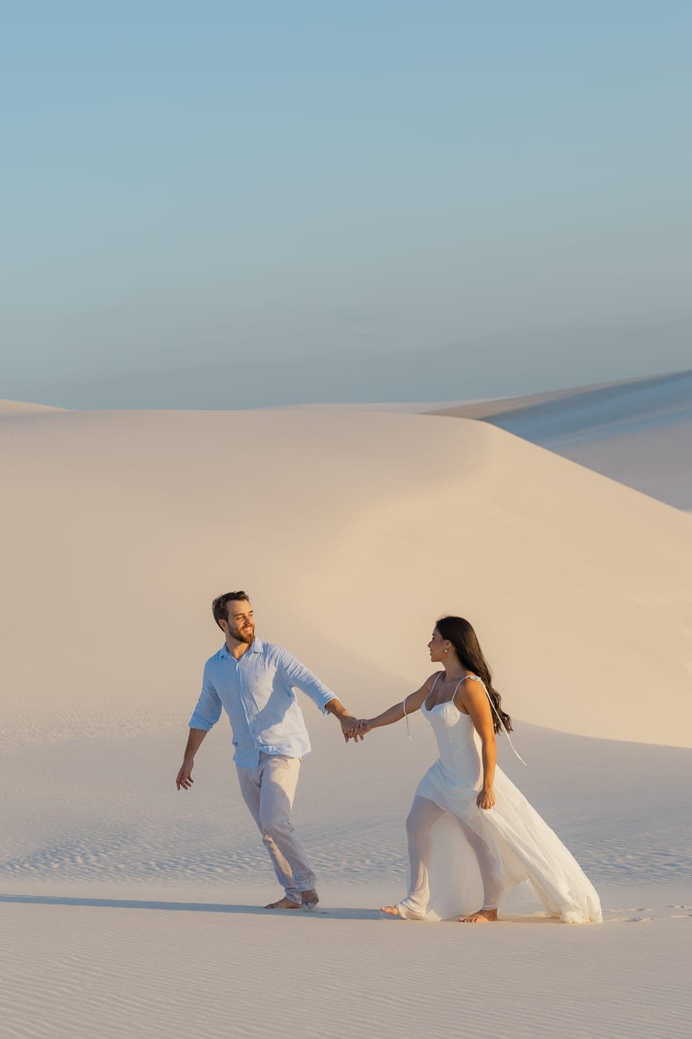 Mariana e Robson, retrato ao ar livre nos Lençóis, Santo Amaro, Lençóis Maranhenses