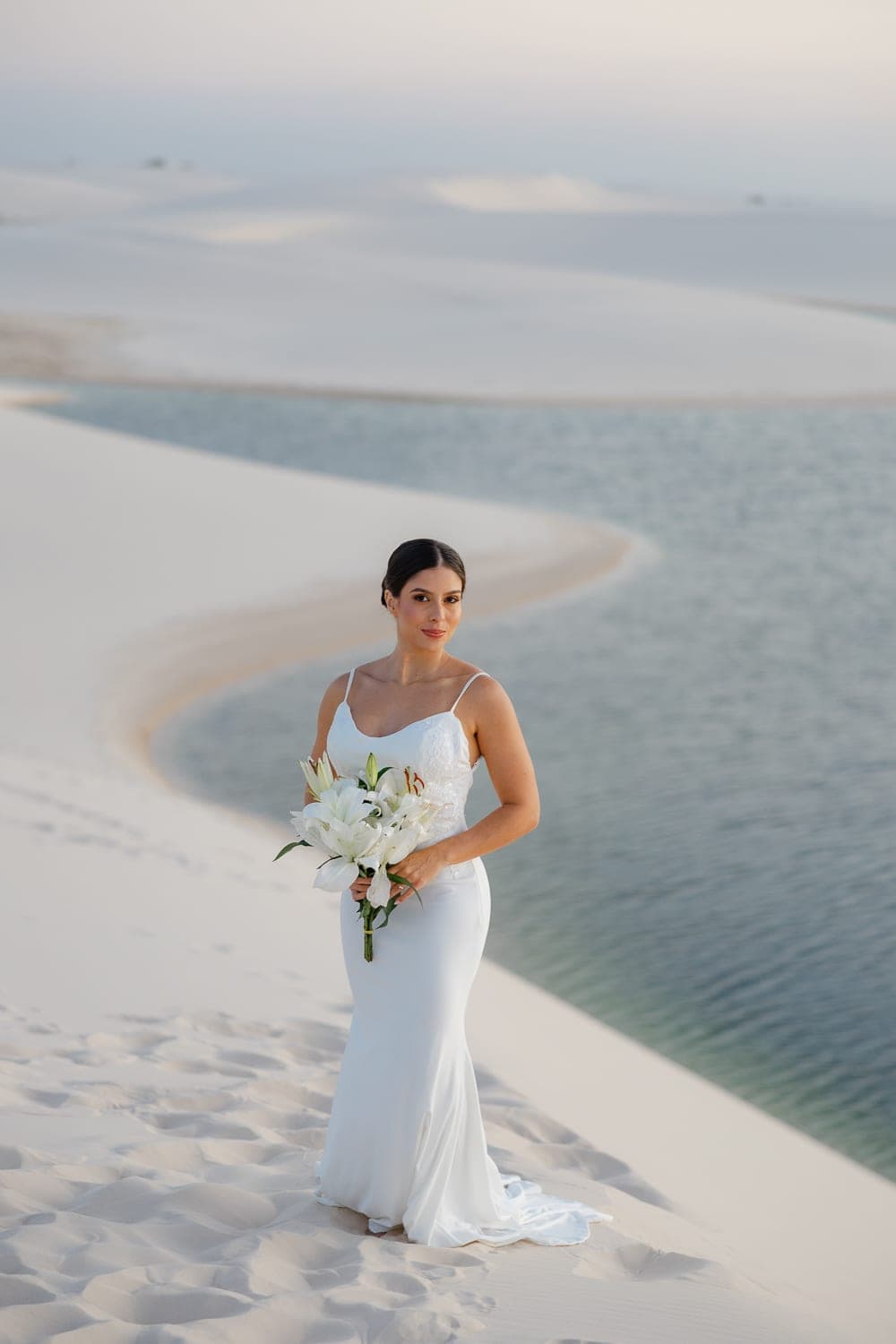 Mariana e Robson, beijo ao pôr do sol nas dunas, Santo Amaro, Lençóis Maranhenses