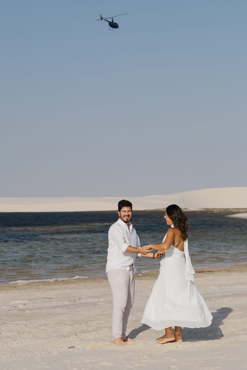 Marina e Luís Augusto, beijo ao pôr do sol nas dunas, Barreirinhas, Lençóis Maranhenses