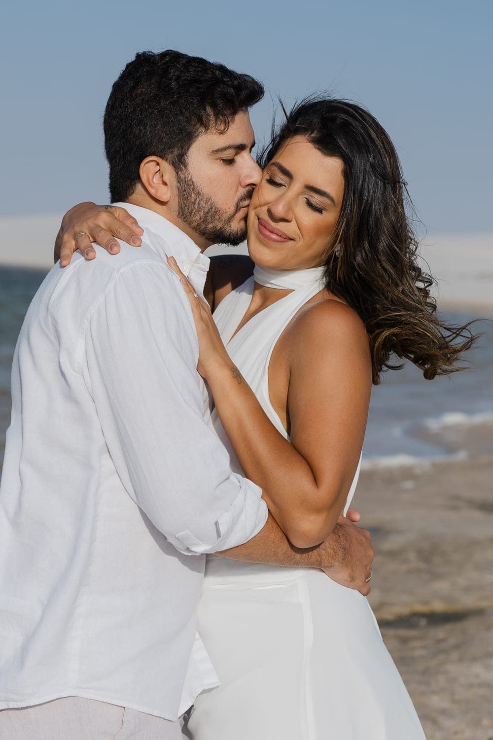 Marina e Luís Augusto, momento espontâneo do casal, Barreirinhas, Lençóis Maranhenses