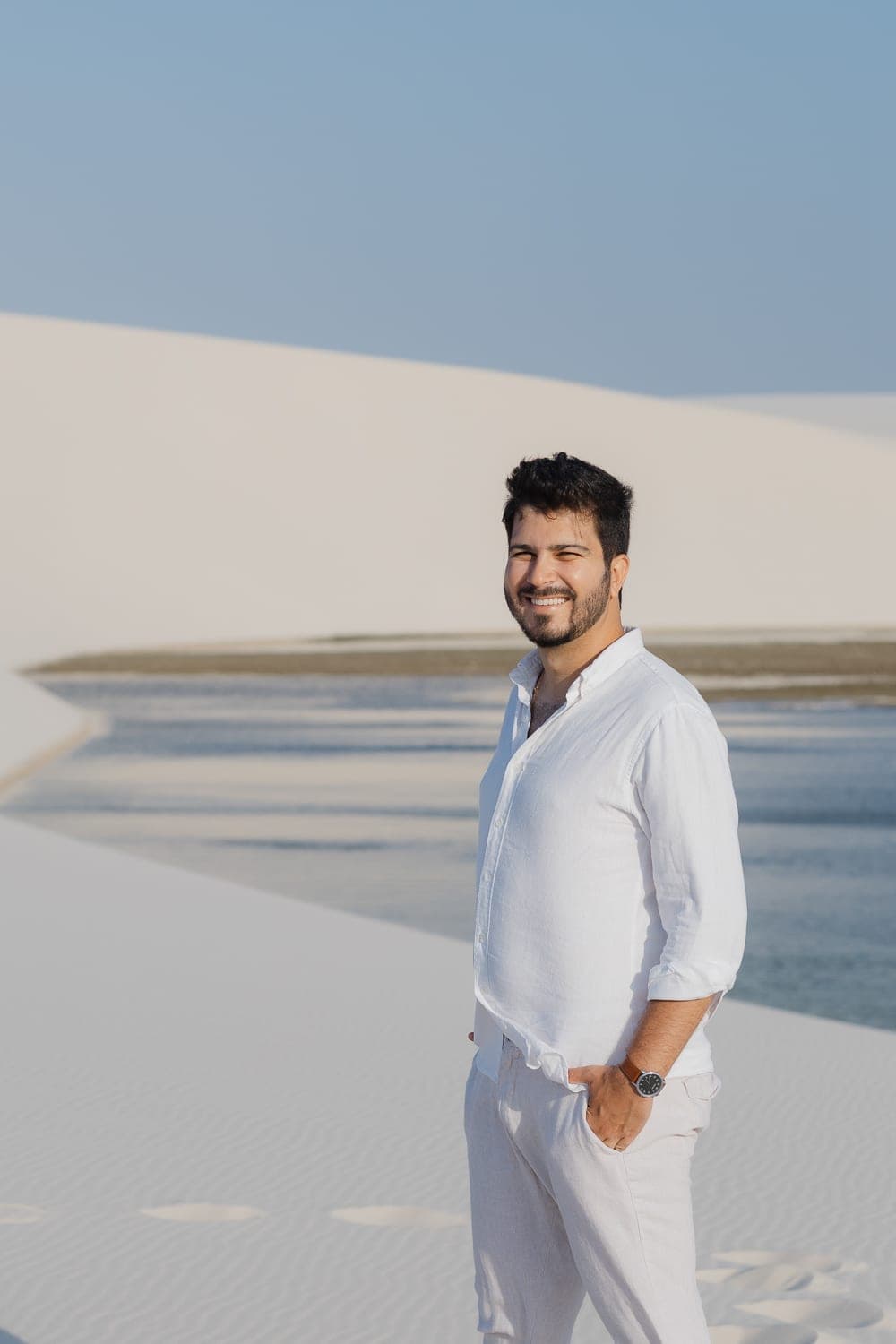 Marina e Luís Augusto, casal nas lagoas azuis, Barreirinhas, Lençóis Maranhenses