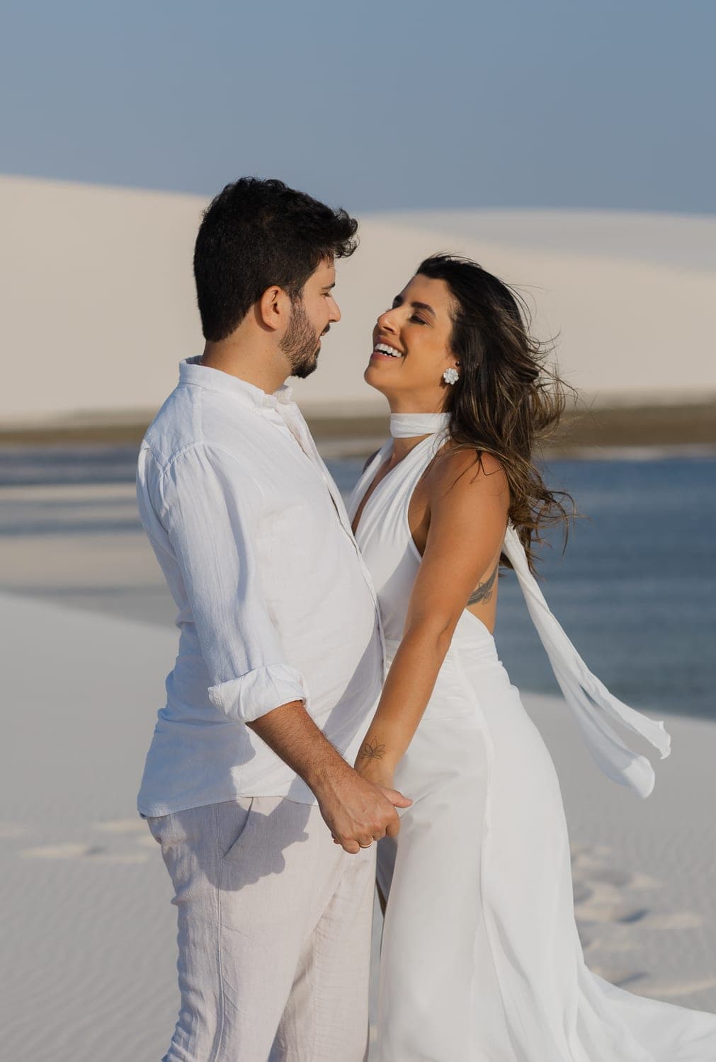 Marina e Luís Augusto, ensaio fotográfico nas dunas brancas, Barreirinhas, Lençóis Maranhenses