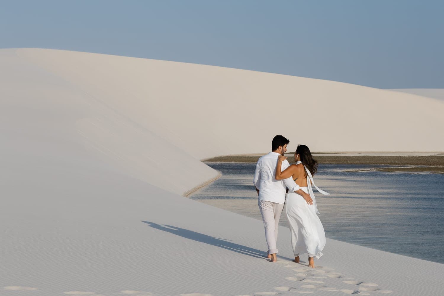 Marina e Luís Augusto, momento espontâneo do casal, Barreirinhas, Lençóis Maranhenses