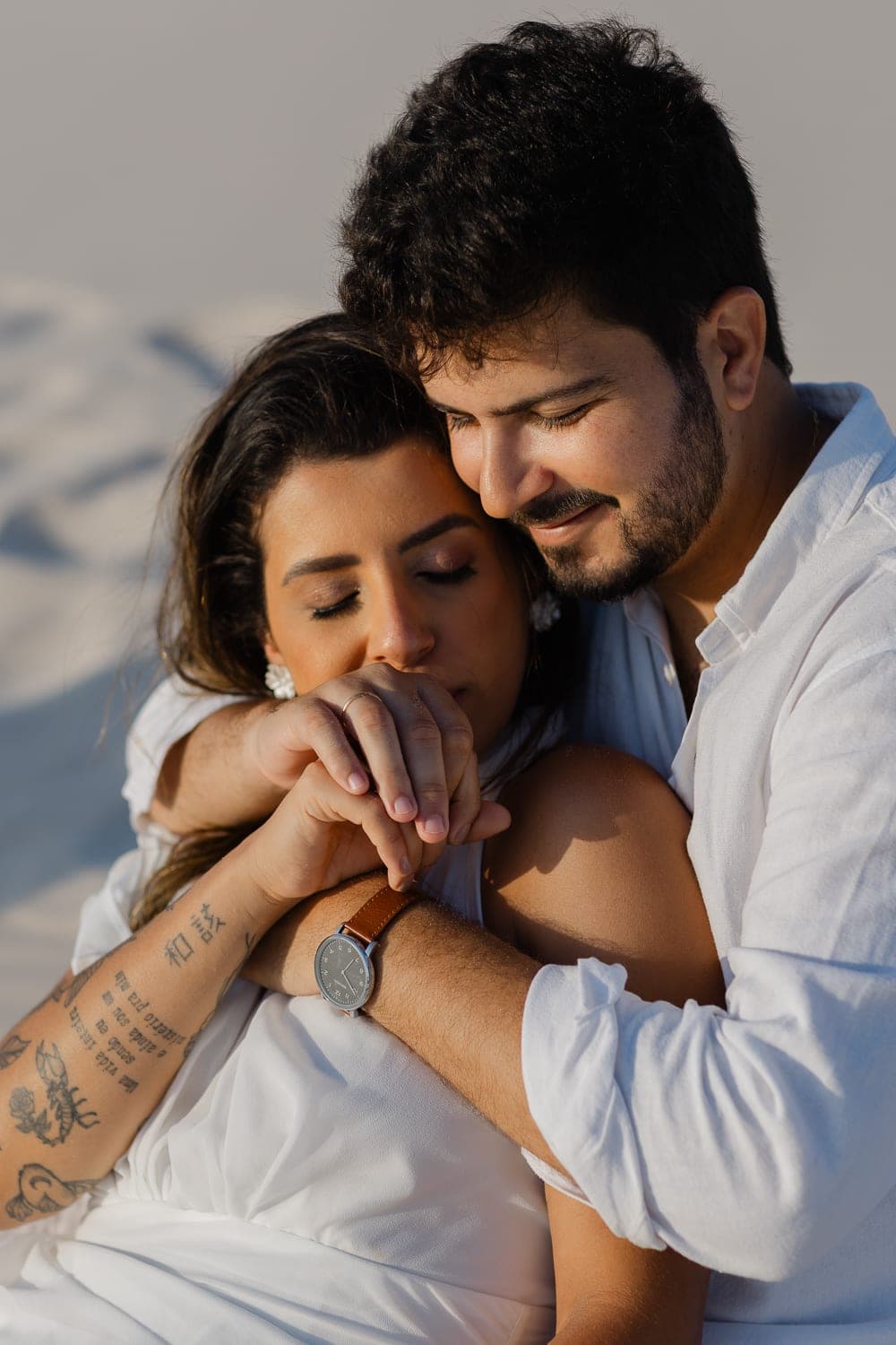 Marina e Luís Augusto, retrato nas lagoas cristalinas, Barreirinhas, Lençóis Maranhenses