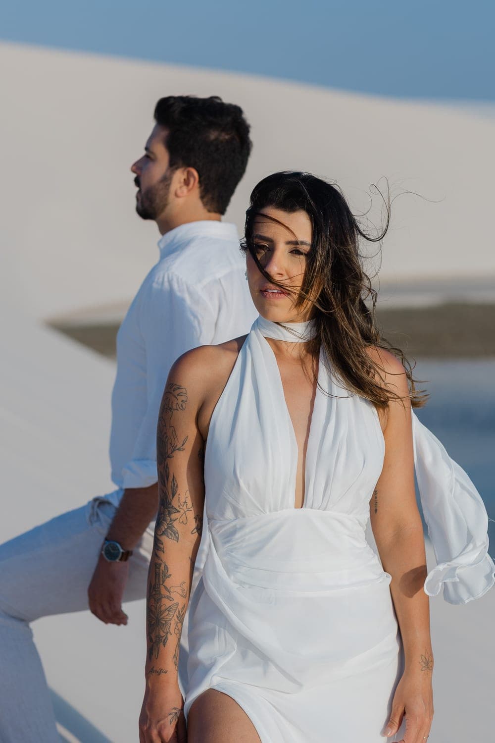 Marina e Luís Augusto, casal nas lagoas azuis, Barreirinhas, Lençóis Maranhenses