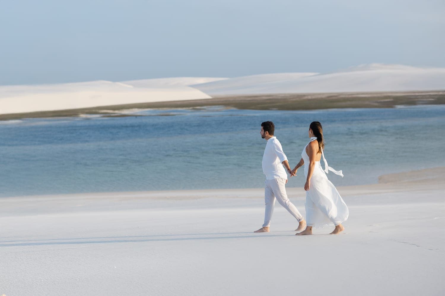 Marina e Luís Augusto, ensaio fotográfico nas dunas brancas, Barreirinhas, Lençóis Maranhenses