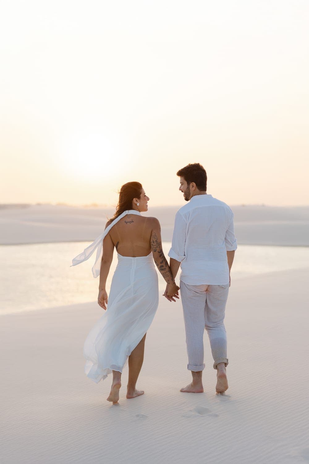 Marina e Luís Augusto, ensaio fotográfico nas dunas brancas, Barreirinhas, Lençóis Maranhenses