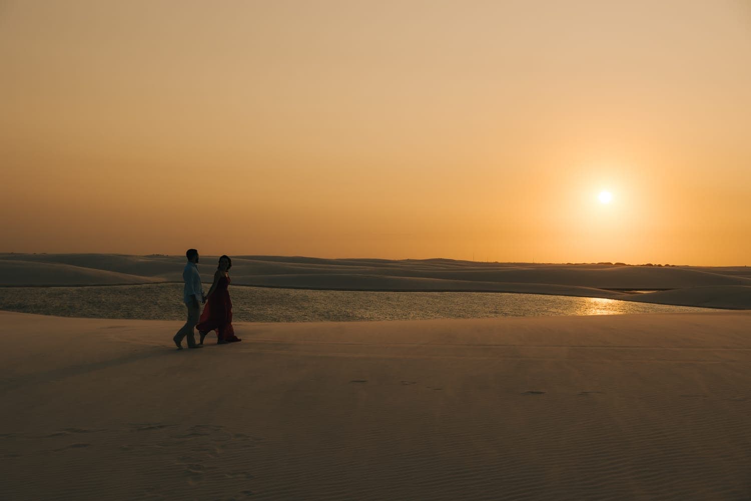 Myrella e Ramon, ensaio fotográfico nas dunas brancas, Santo Amaro, Lençóis Maranhenses