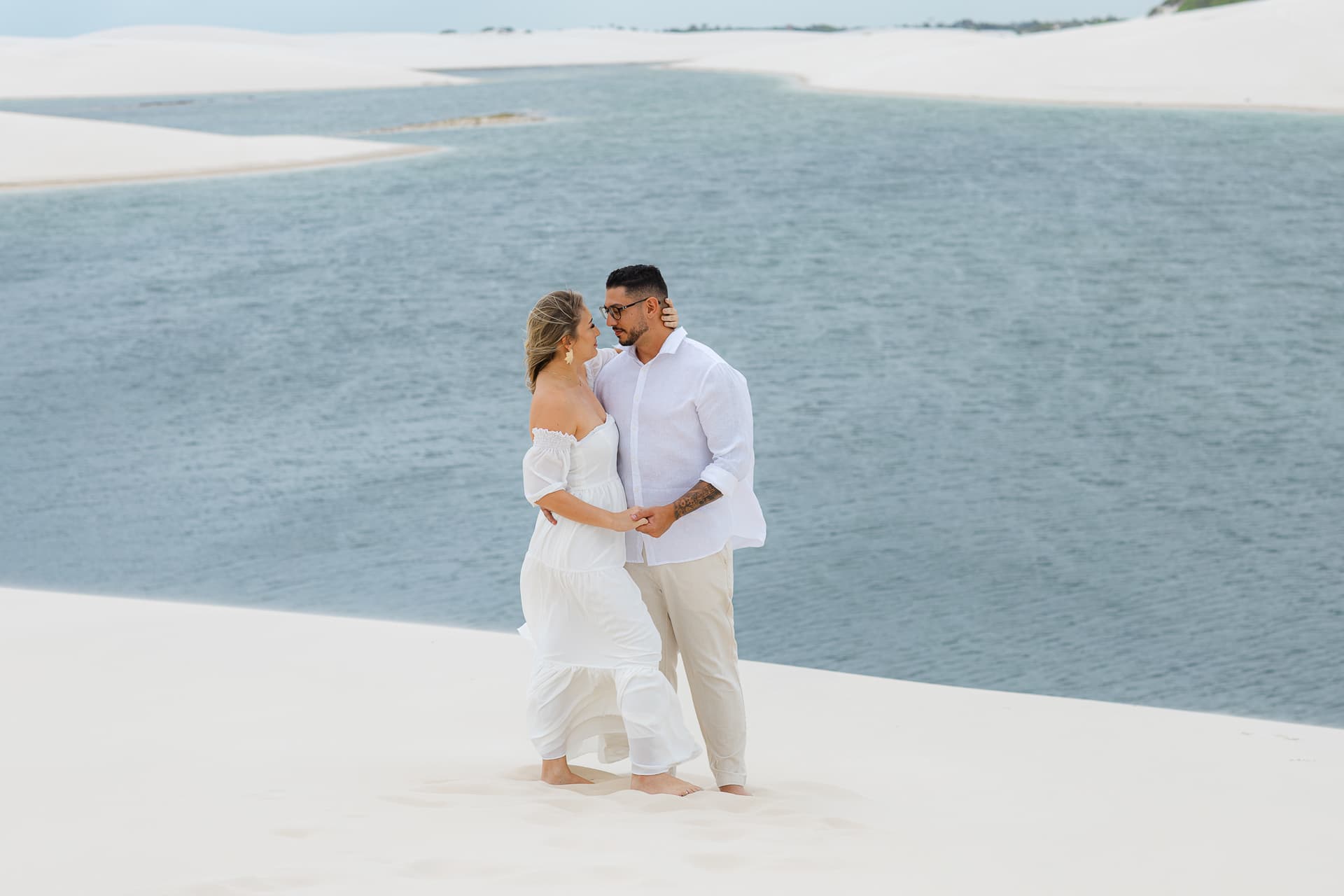 Thays e Jorge, retrato nas lagoas cristalinas, Santo Amaro, Lençóis Maranhenses