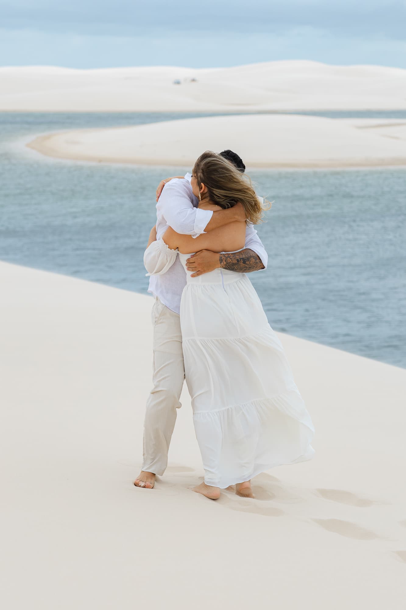 Thays e Jorge, ensaio fotográfico nas dunas brancas, Santo Amaro, Lençóis Maranhenses