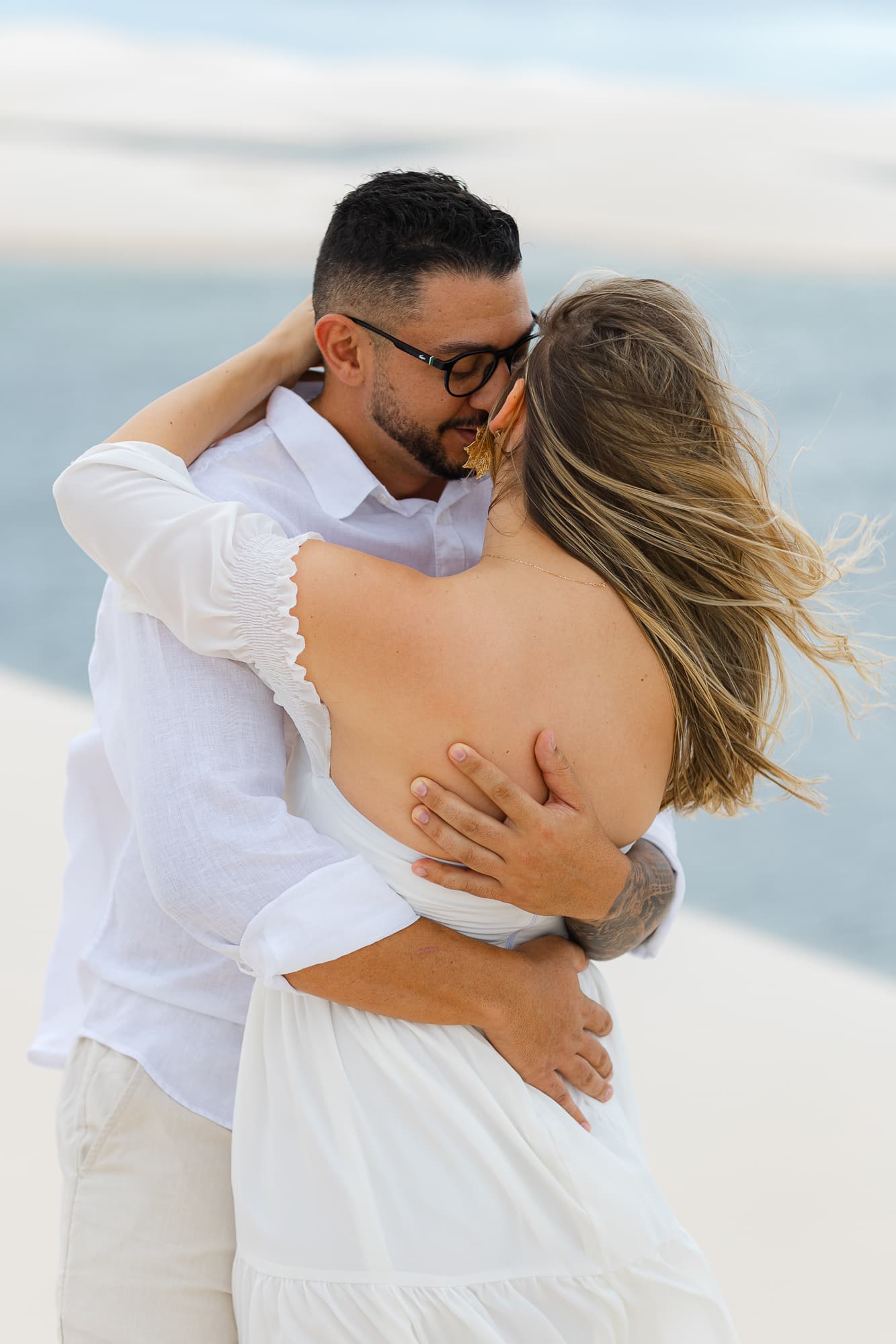 Thays e Jorge, retrato ao ar livre nos Lençóis, Santo Amaro, Lençóis Maranhenses