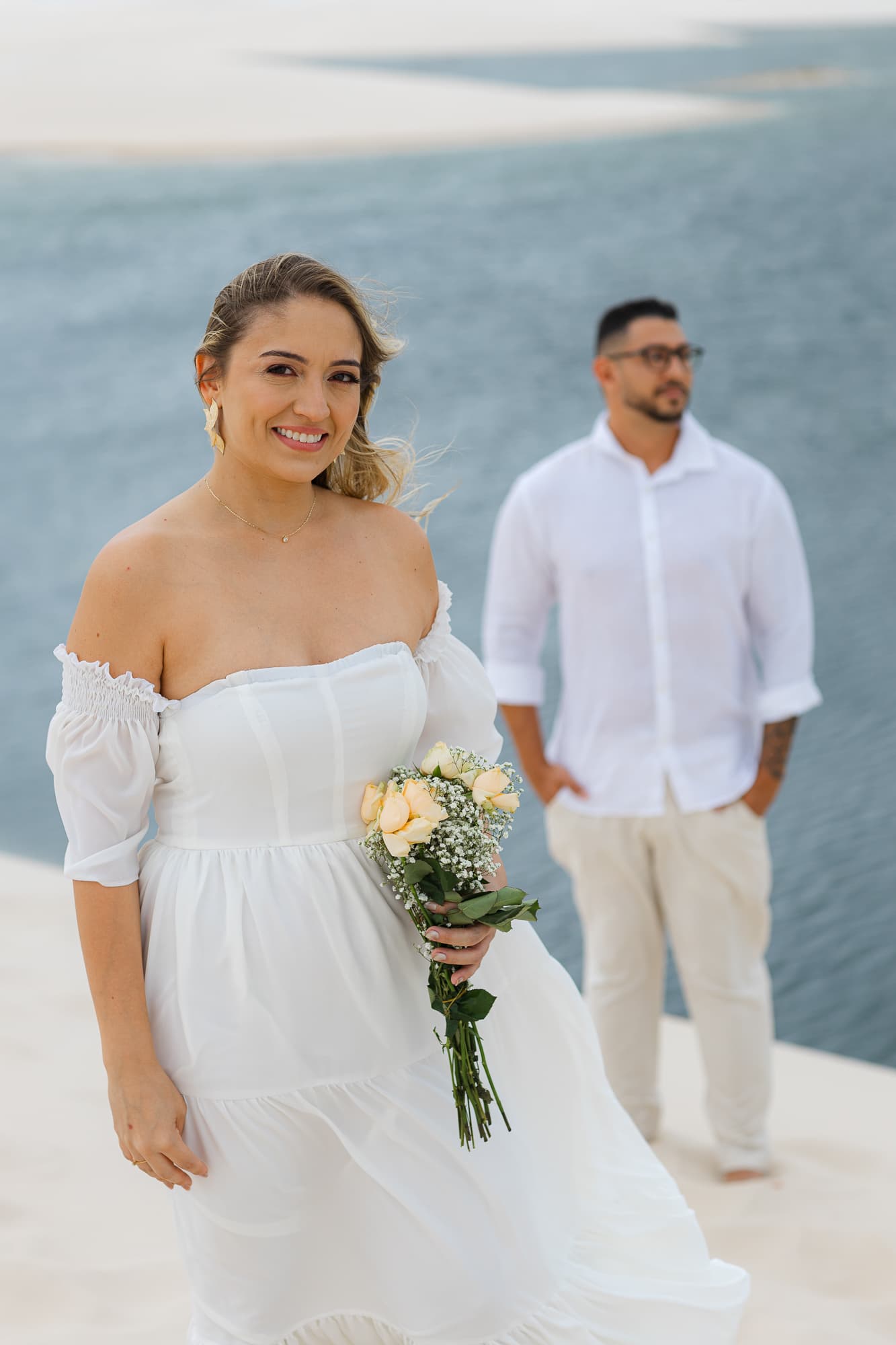Thays e Jorge, retrato ao ar livre nos Lençóis, Santo Amaro, Lençóis Maranhenses