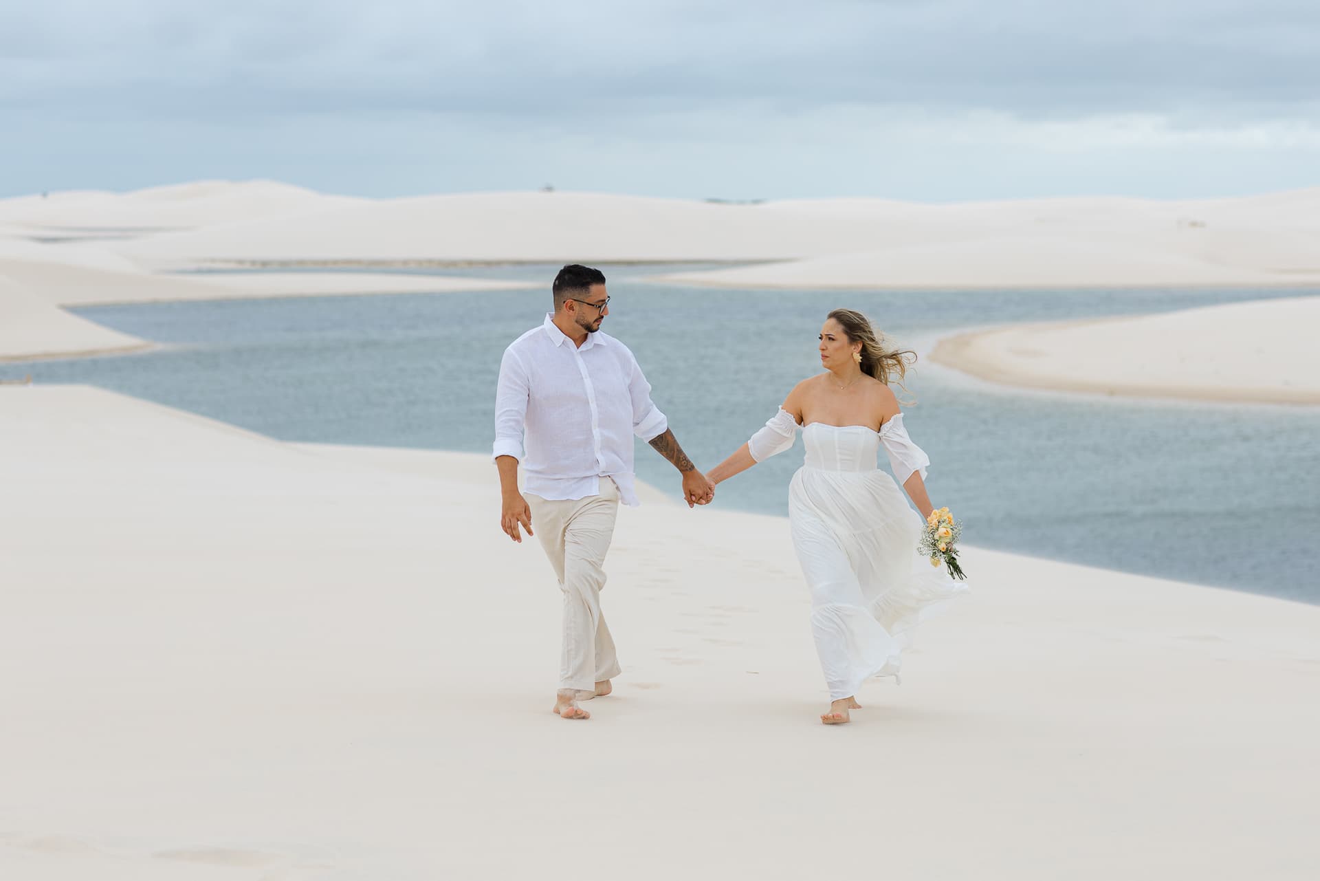 Thays e Jorge, retrato nas lagoas cristalinas, Santo Amaro, Lençóis Maranhenses