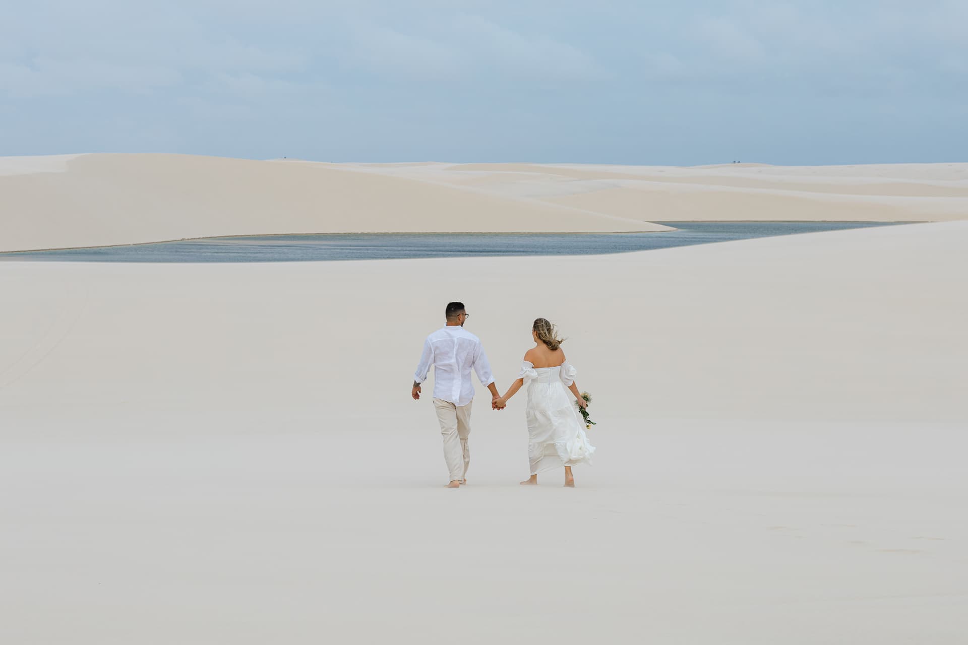 Thays e Jorge, retrato ao ar livre nos Lençóis, Santo Amaro, Lençóis Maranhenses