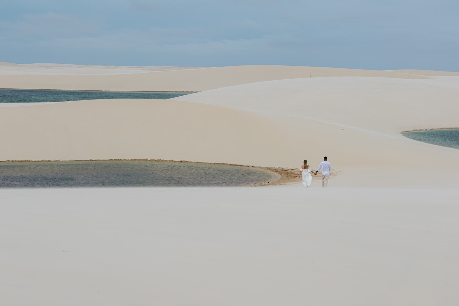 Thays e Jorge, momento de cumplicidade nas dunas, Santo Amaro, Lençóis Maranhenses