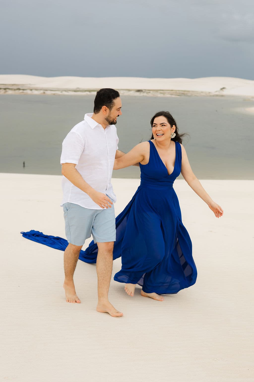 Vera Raquel e Gustavo, ensaio romântico nas dunas, Santo Amaro, Lençóis Maranhenses