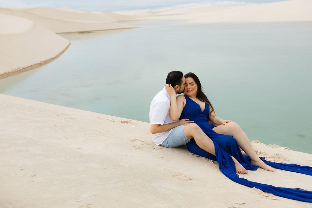 Vera Raquel e Gustavo, retrato ao ar livre nos Lençóis, Santo Amaro, Lençóis Maranhenses